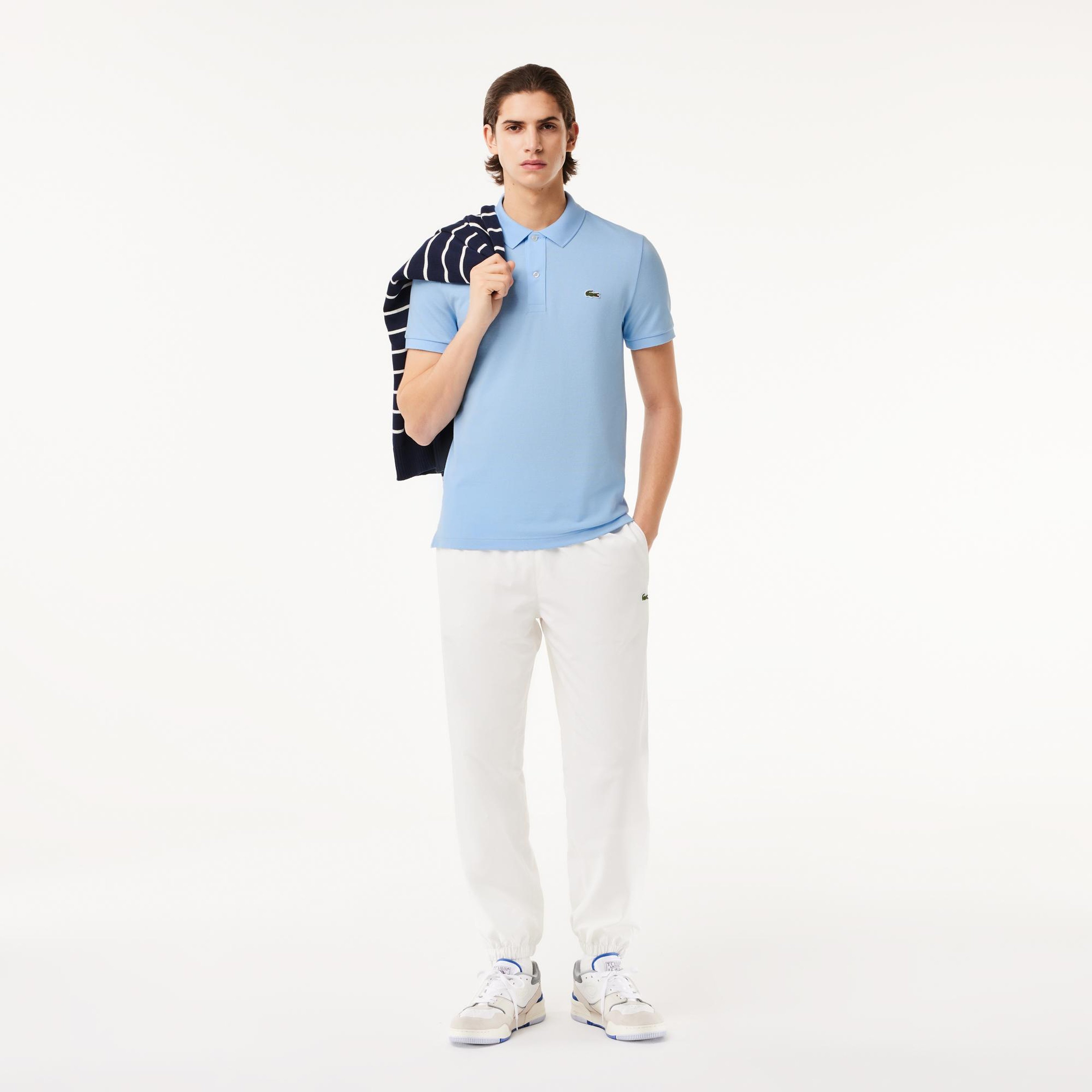 L.12.12 Erkek Slim Fit Mavi Polo