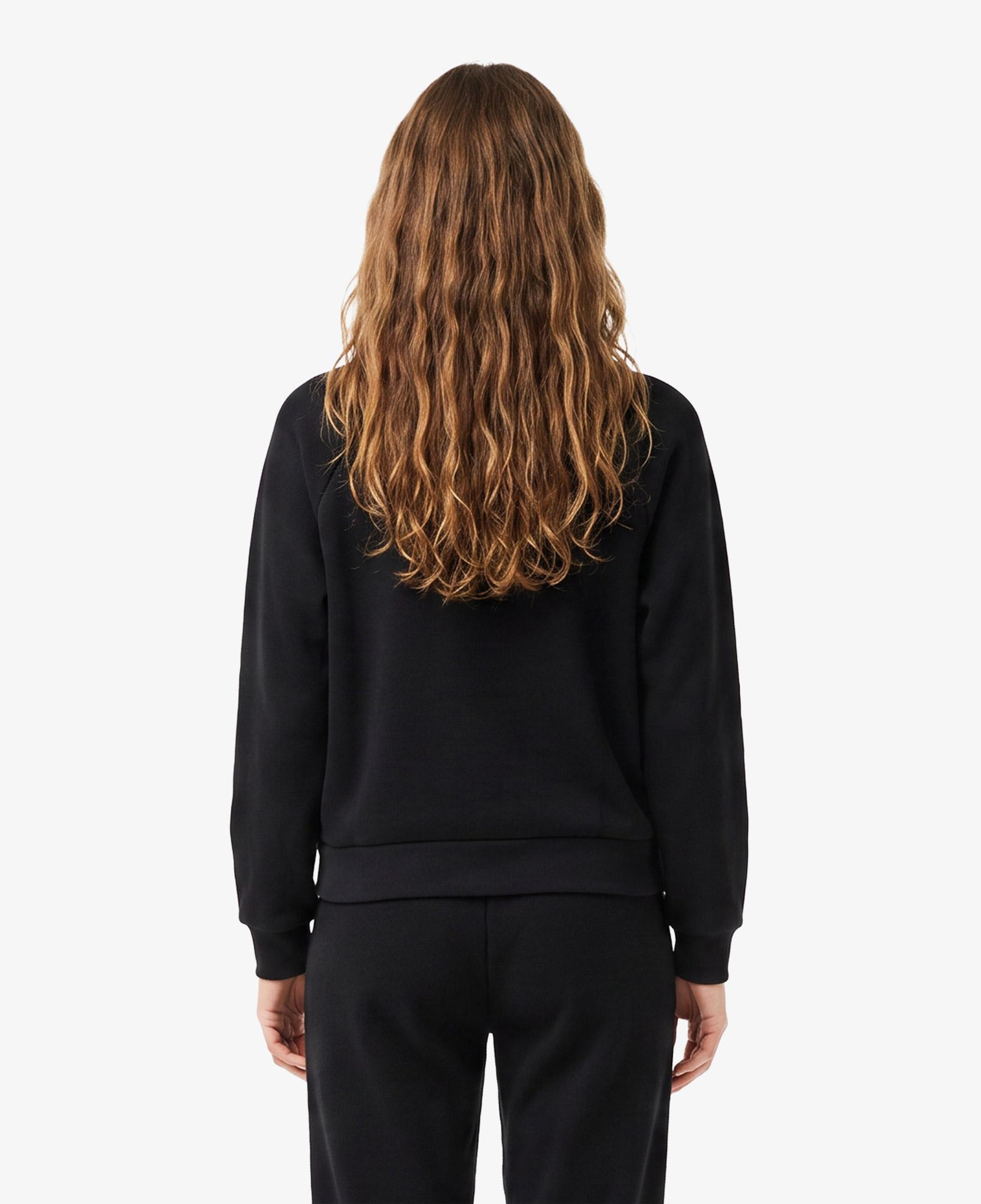 Kadın Regular Fit Yarım Fermuarlı Siyah Sweatshirt