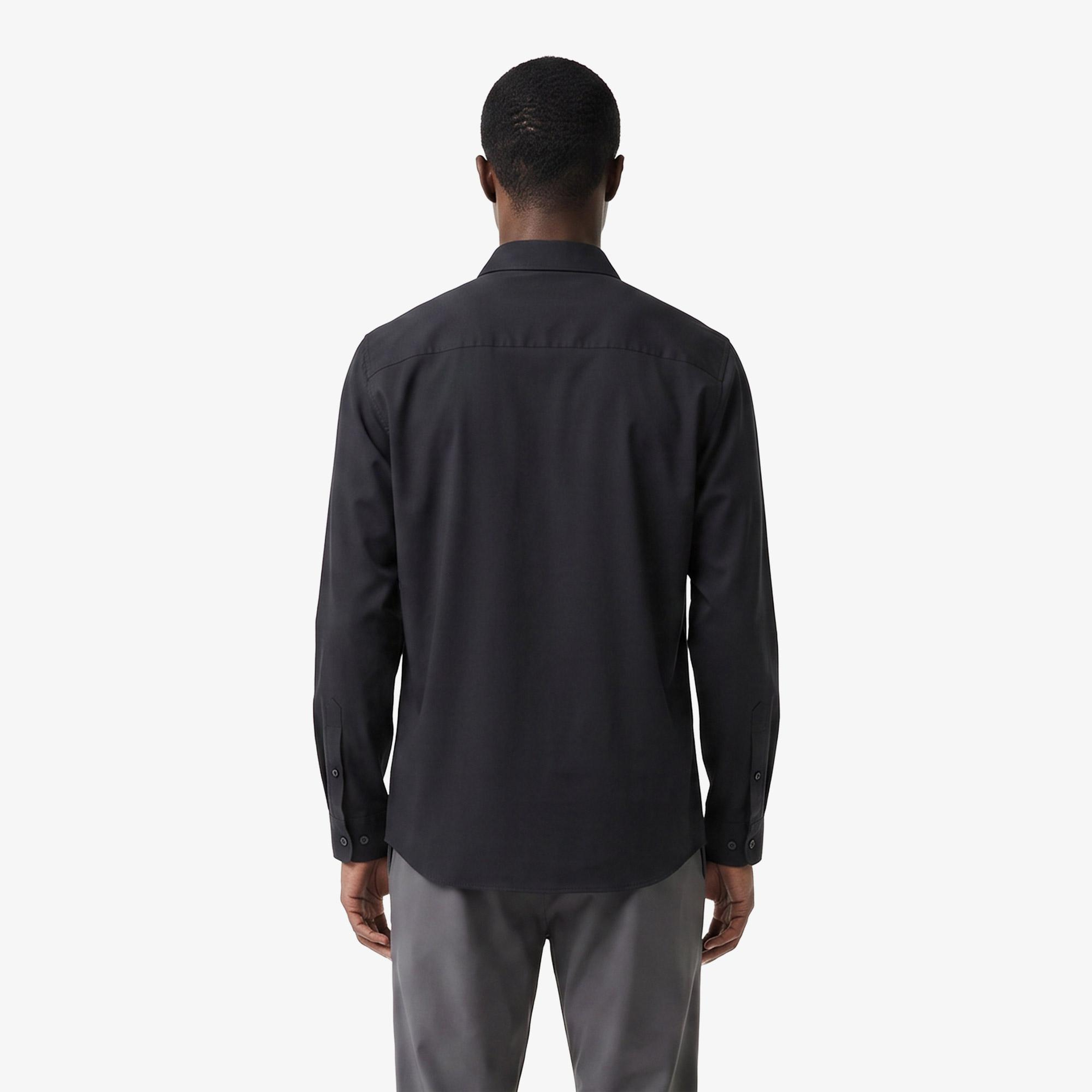 Erkek Slim Fit Siyah Gömlek
