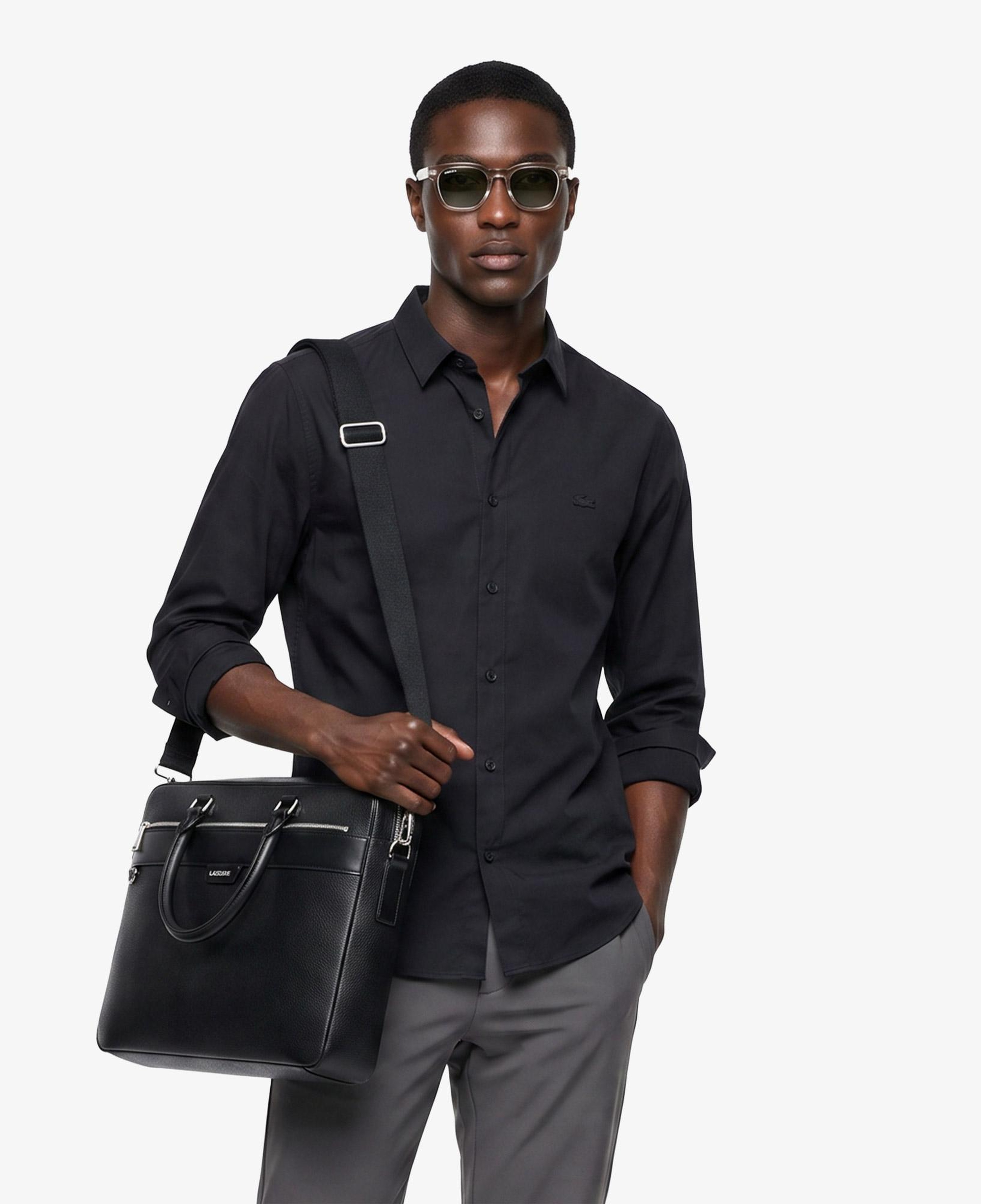 Erkek Slim Fit Siyah Gömlek