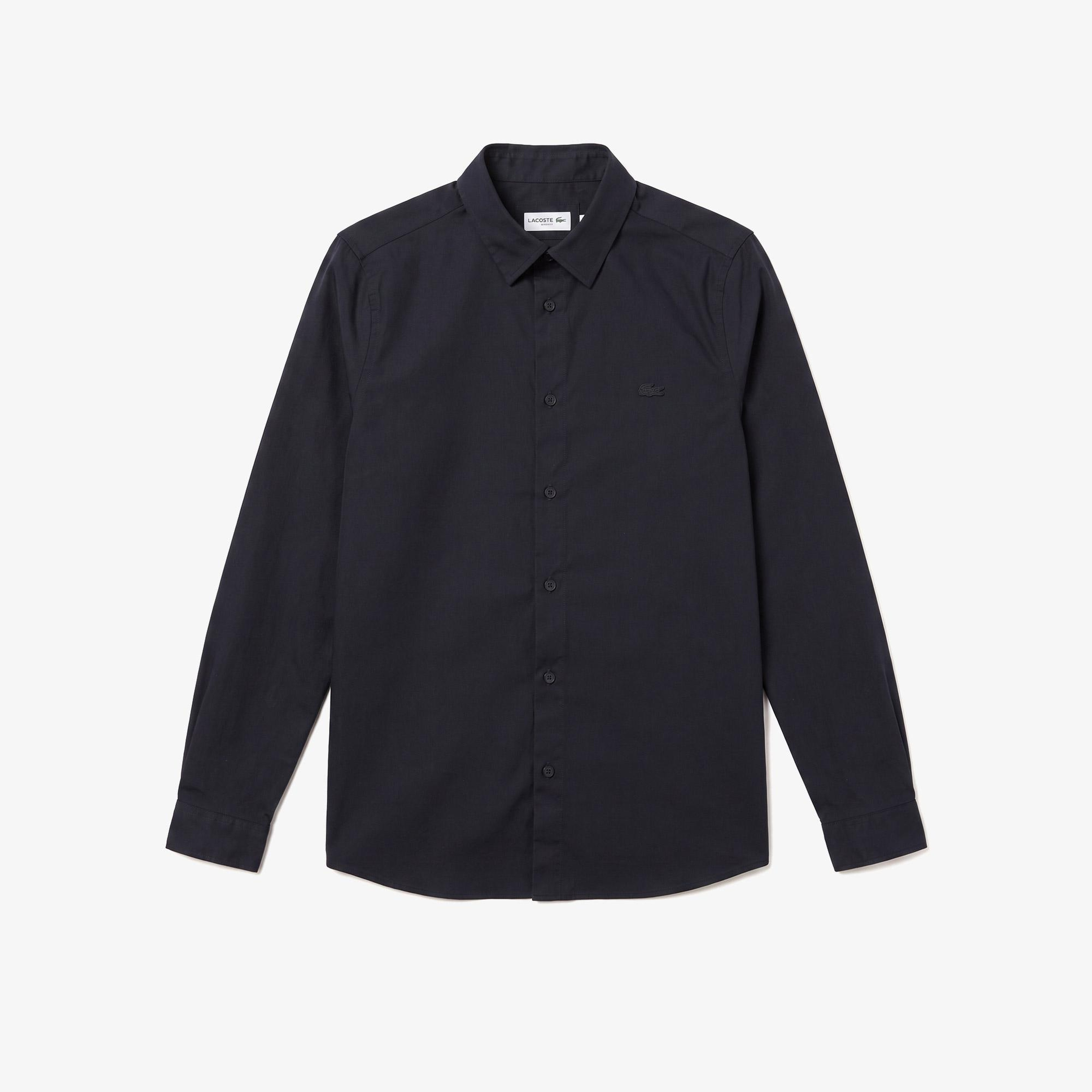 Erkek Slim Fit Siyah Gömlek