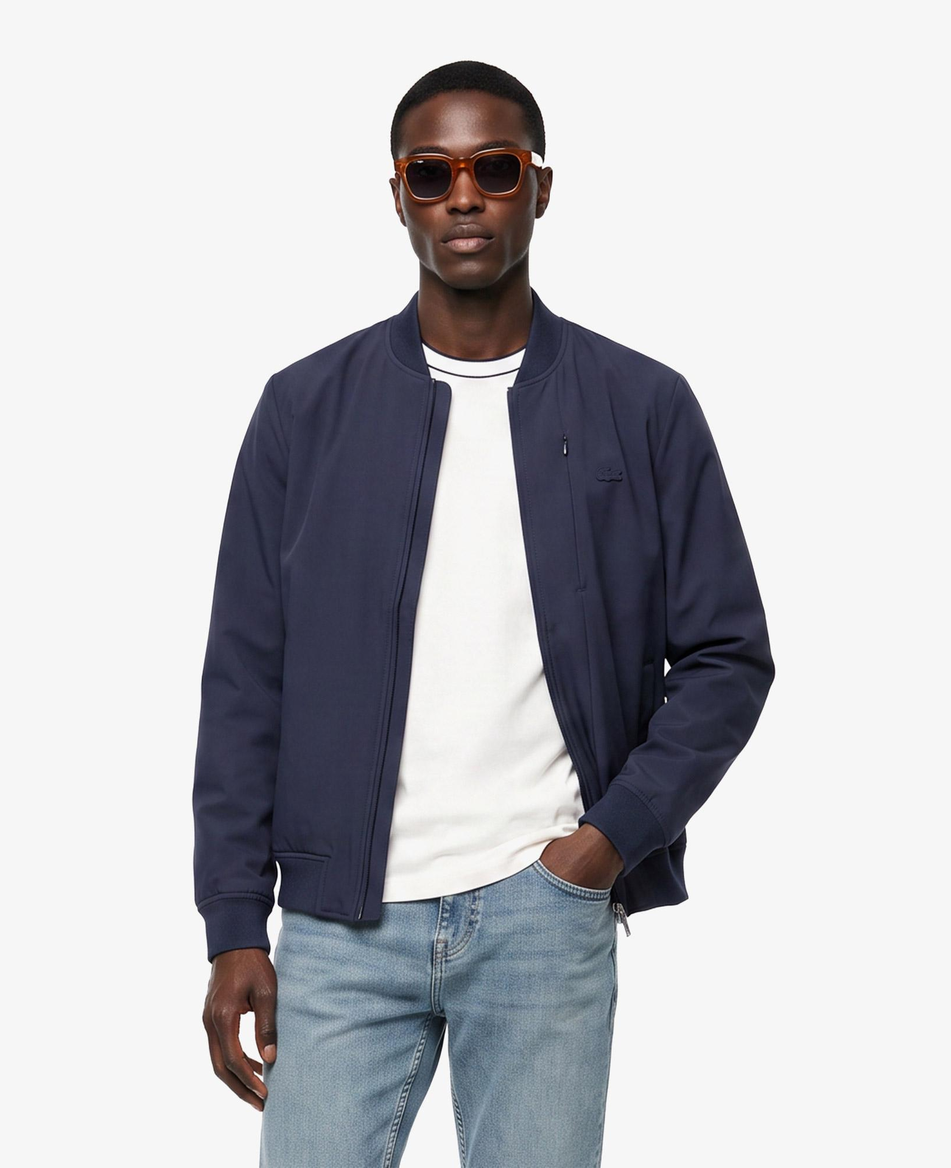 Erkek Regular Fit Hakim Yaka Lacivert Bomber Ceket