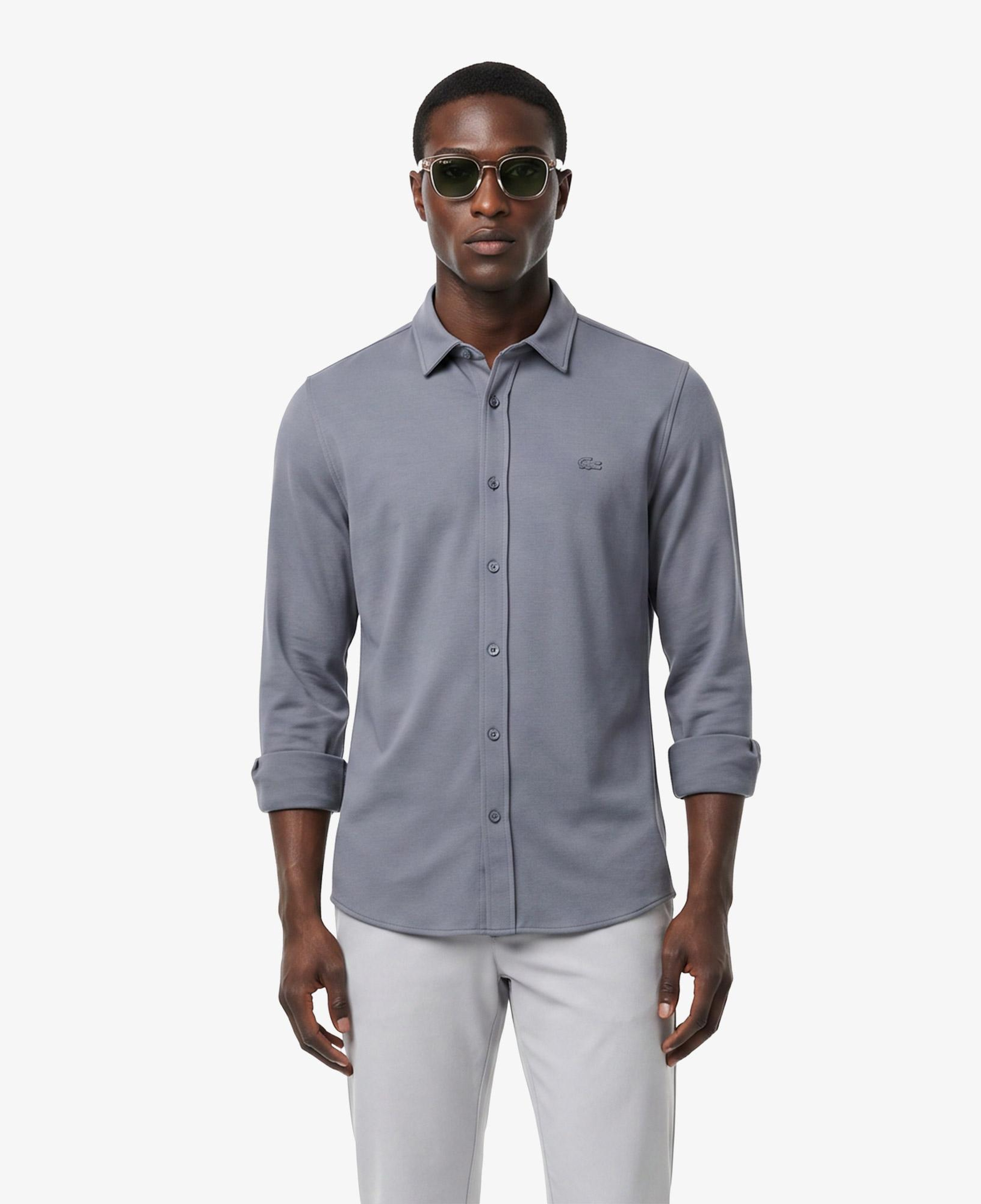 Erkek Slim Fit Koyu Gri Gömlek