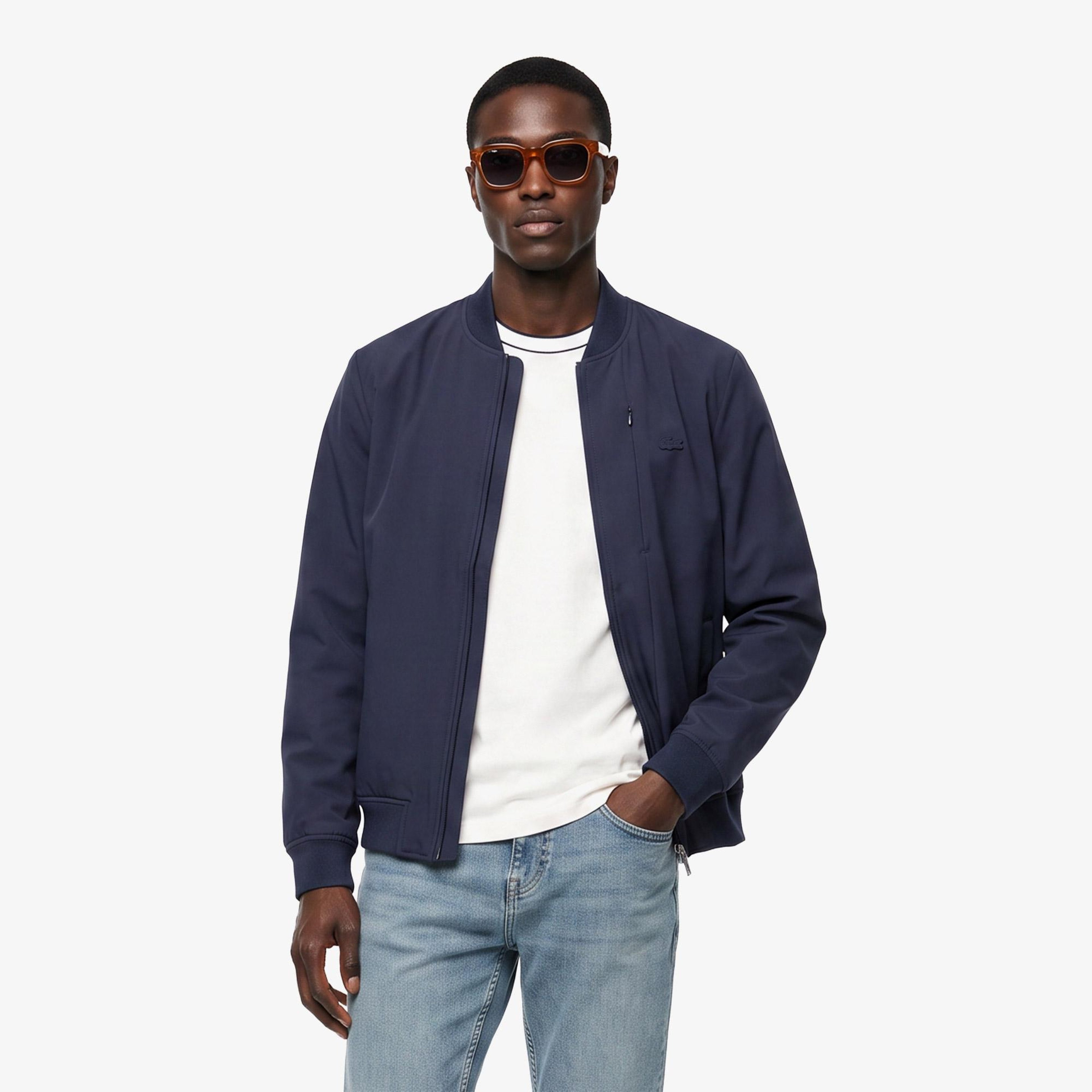 Erkek Regular Fit Hakim Yaka Lacivert Bomber Ceket