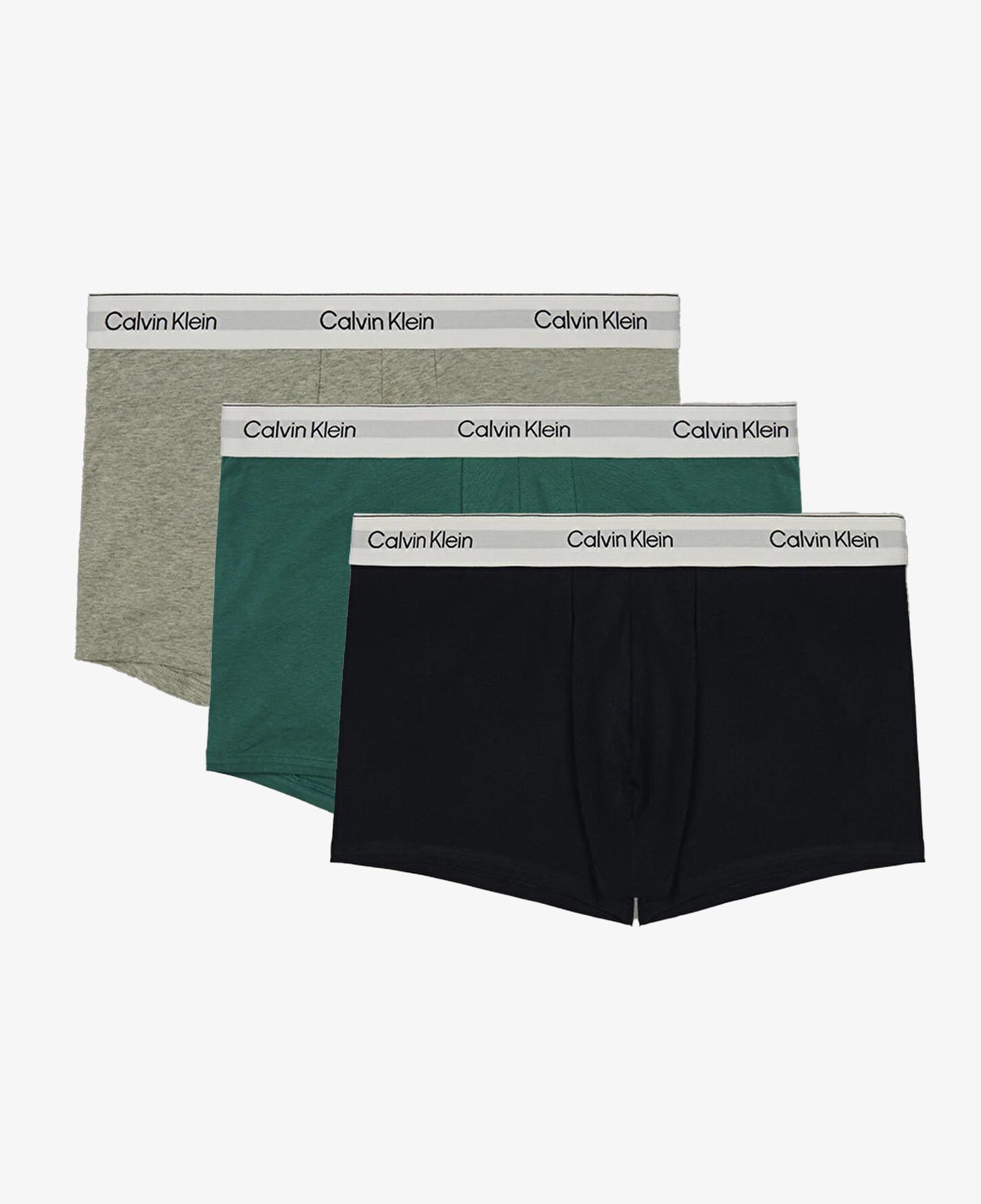 Calvin Klein Low Rise Erkek Yeşil/Gri/Siyah 3'lü Boxer