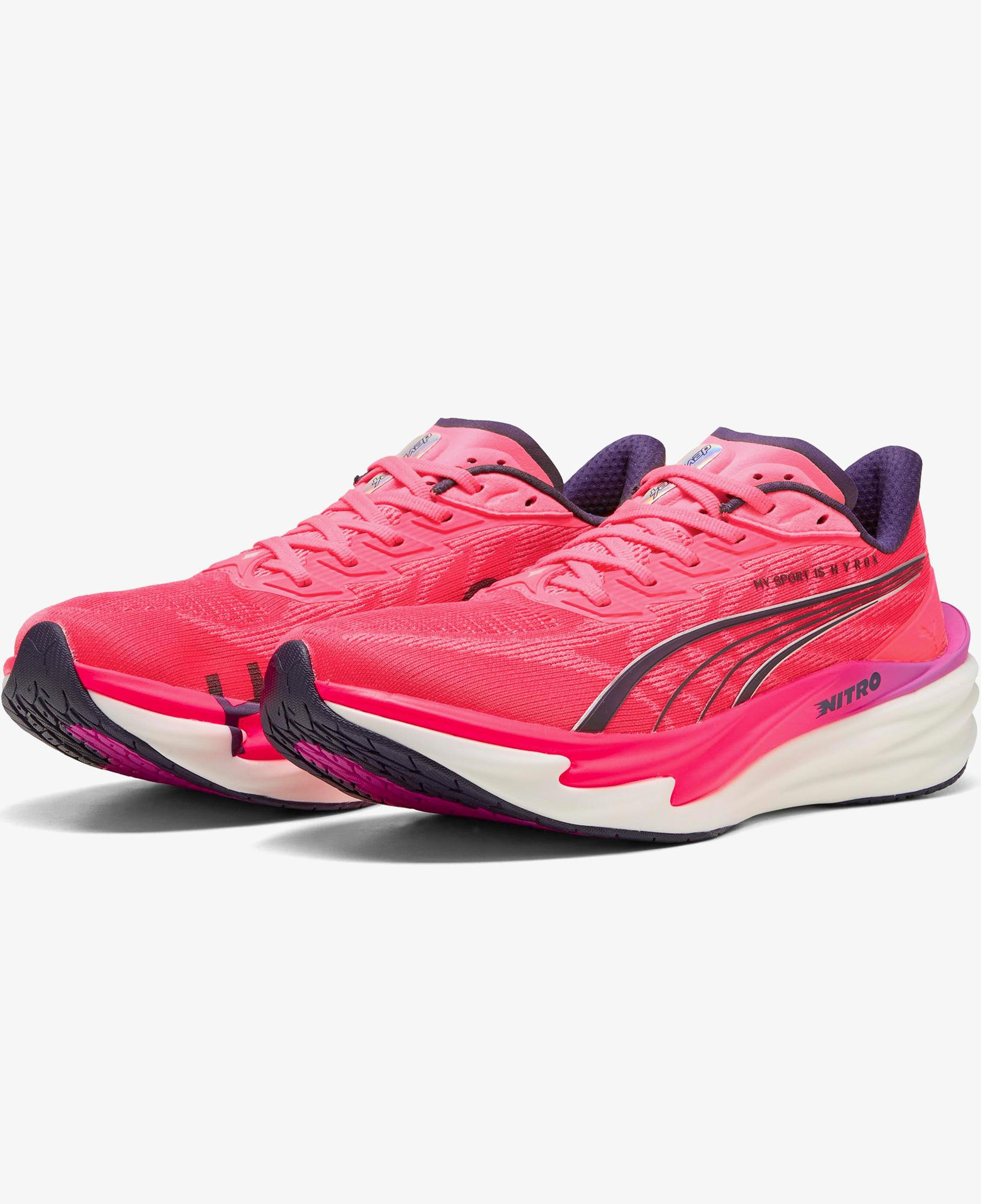 Puma Deviate Nitro 4 x Hyrox Erkek Beyaz Koşu Ayakkabısı