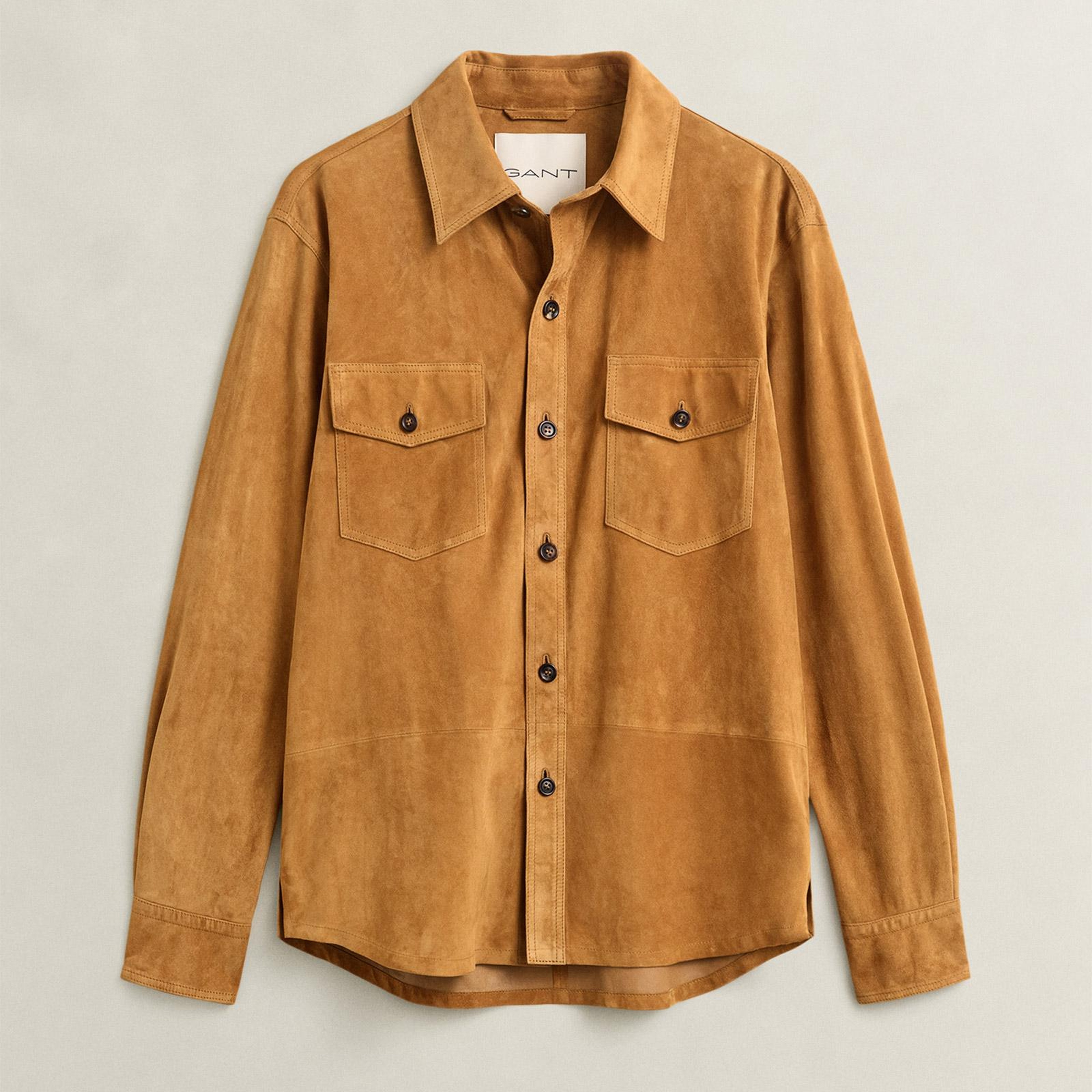 GANT Erkek Bej Relaxed Fit Süet Gömlek