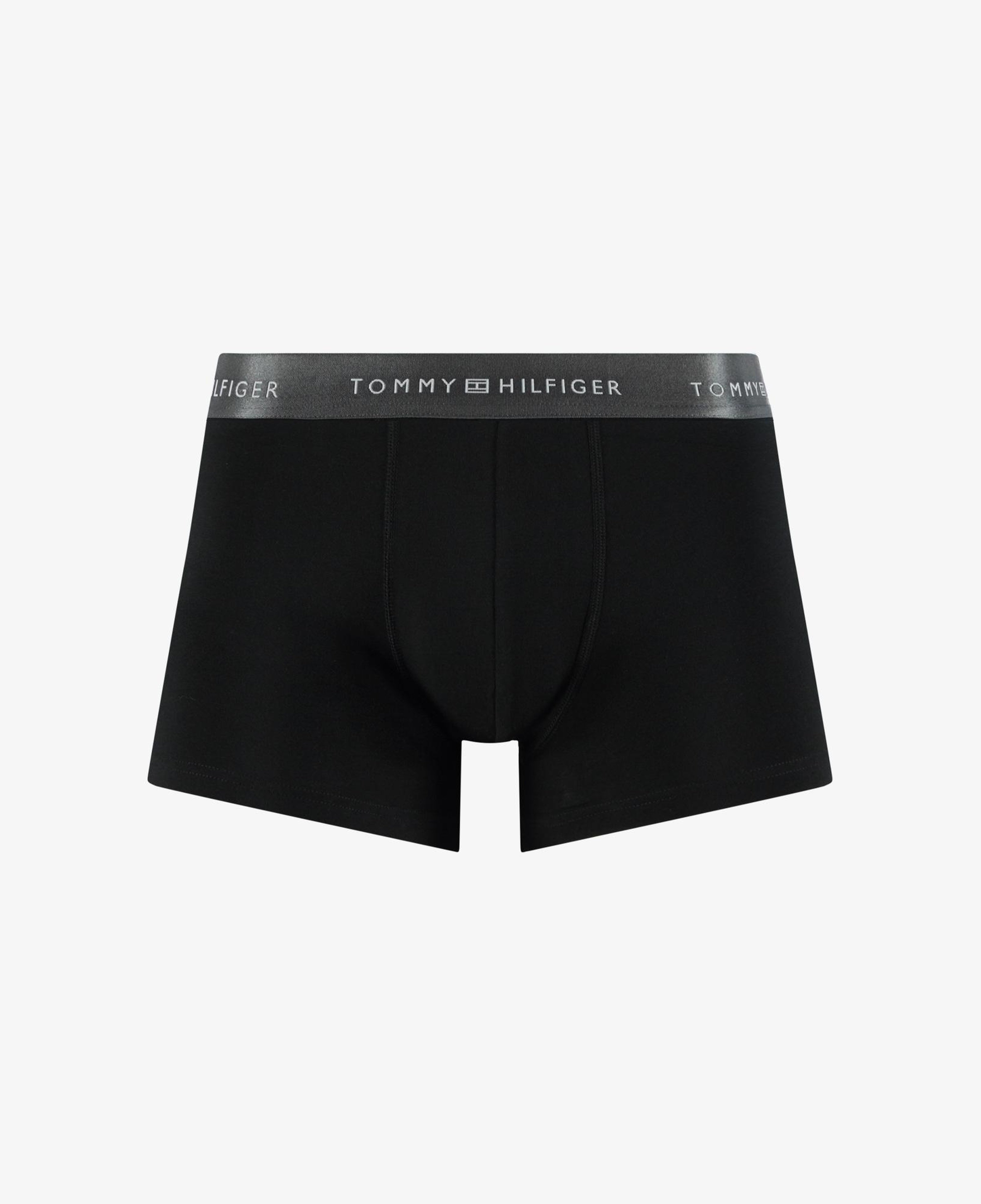 Tommy Hilfiger Trunk 3'lü Erkek Metalik Logo Siyah Boxer