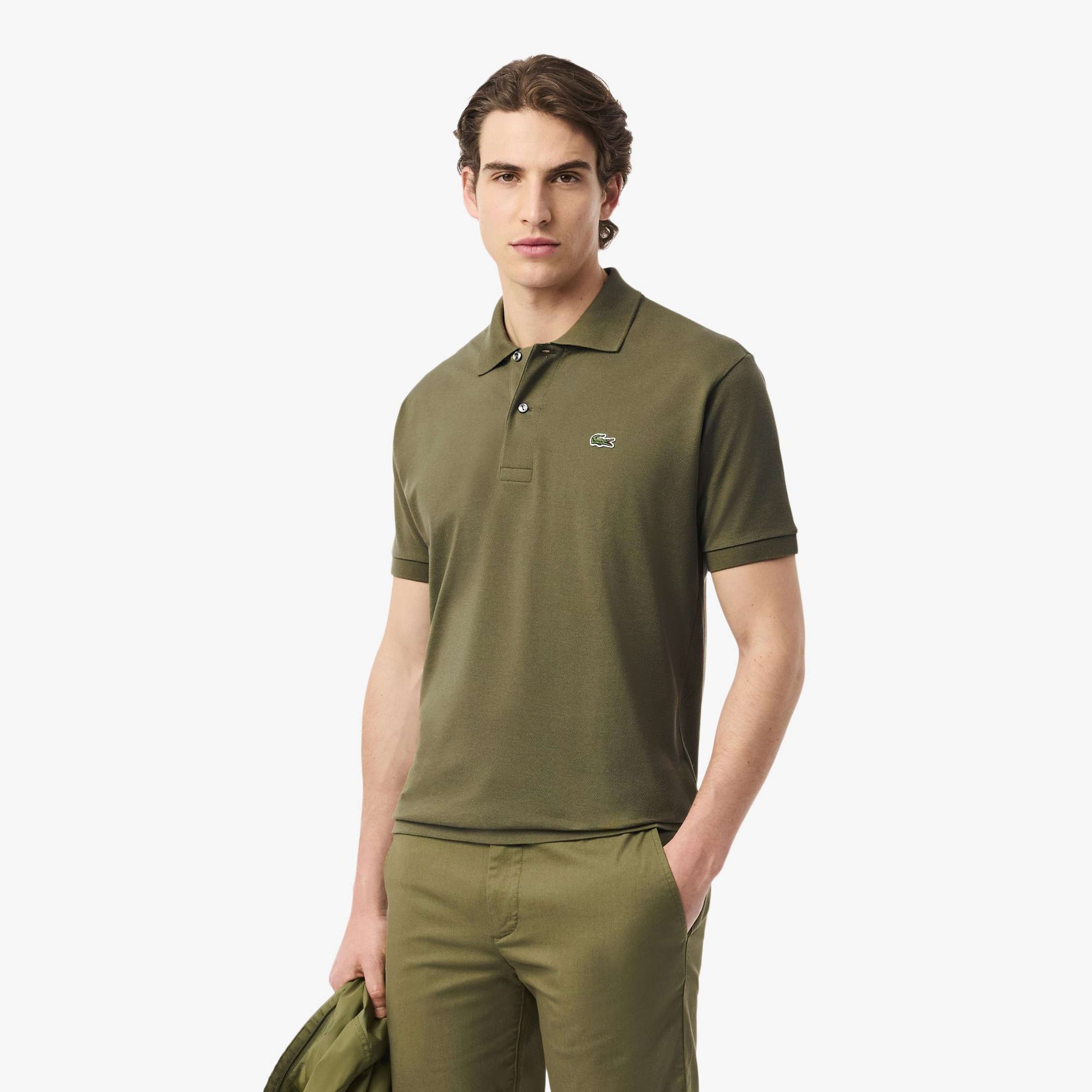 L.12.12 Erkek Classic Fit Haki Polo