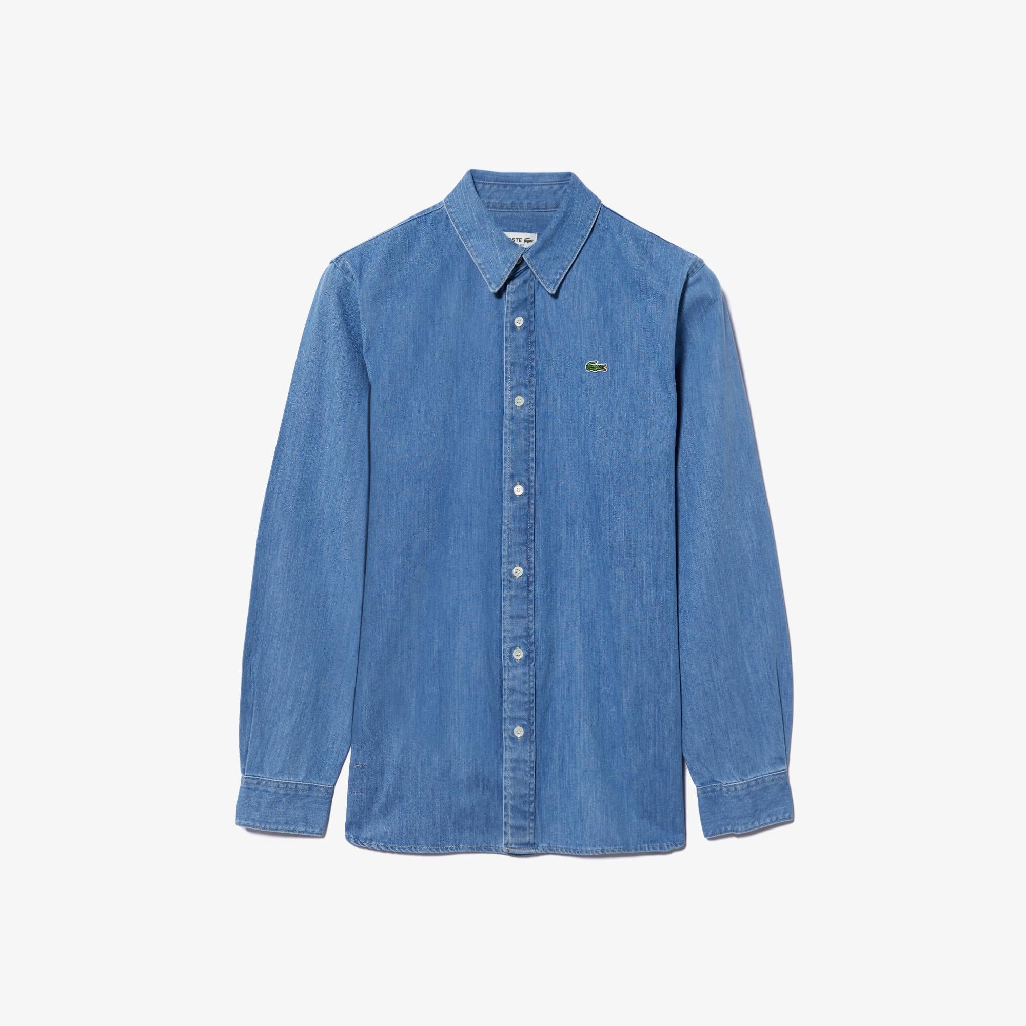 Erkek Regular Fit Denim Mavi Gömlek