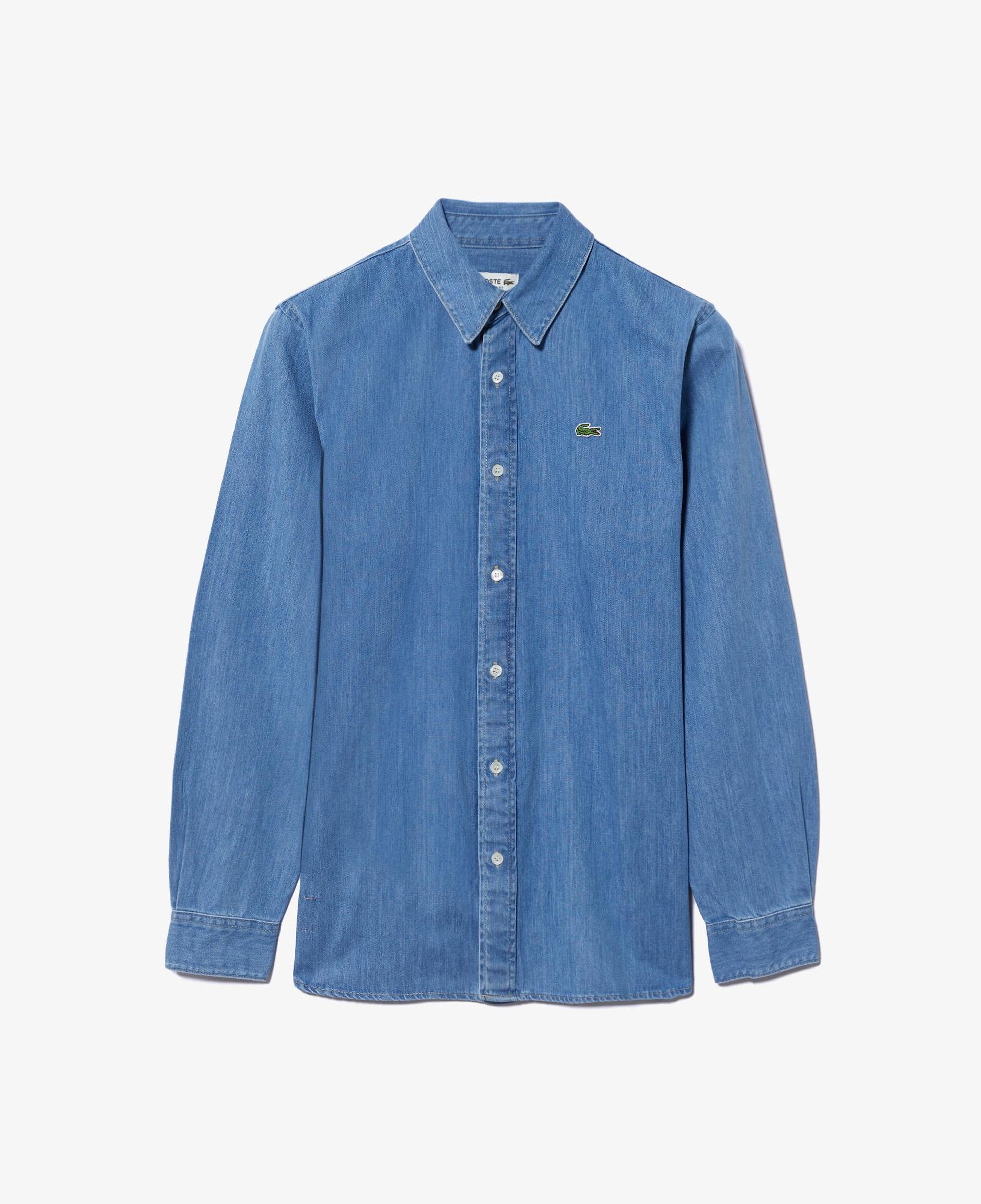 Erkek Regular Fit Denim Mavi Gömlek