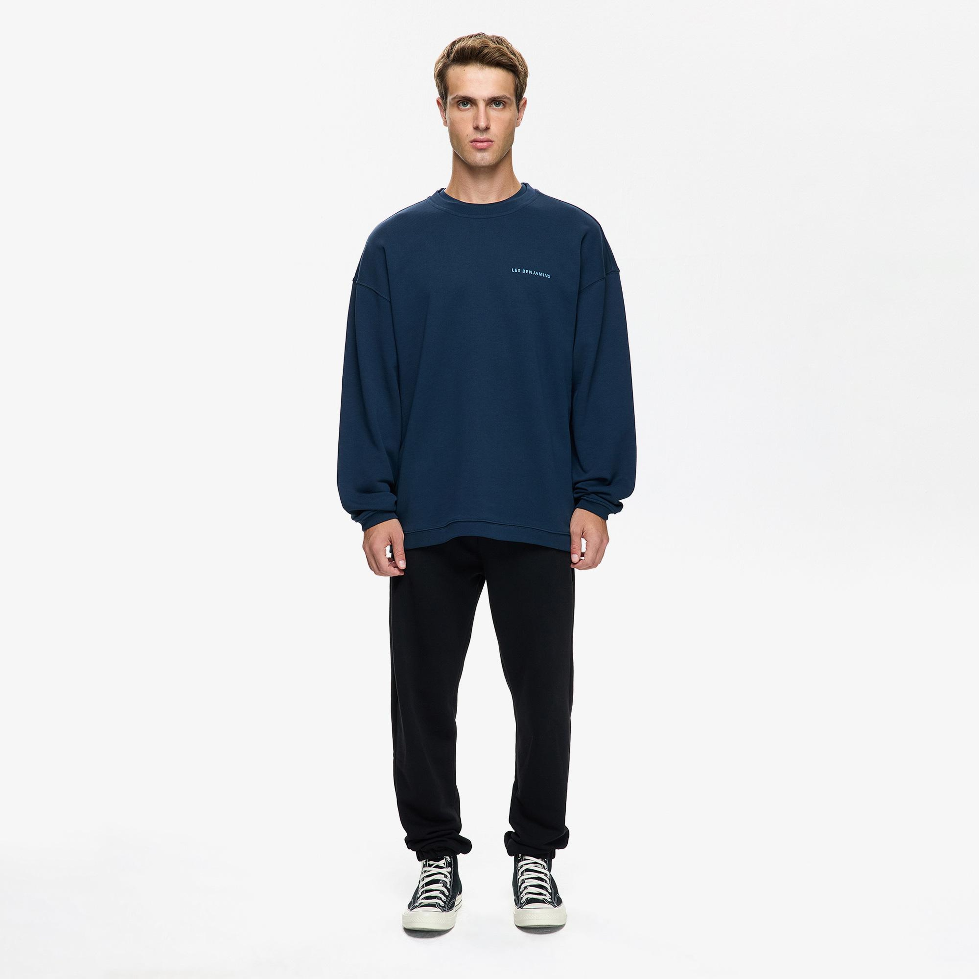 Les Benjamins Erkek Mavi Sweatshirt