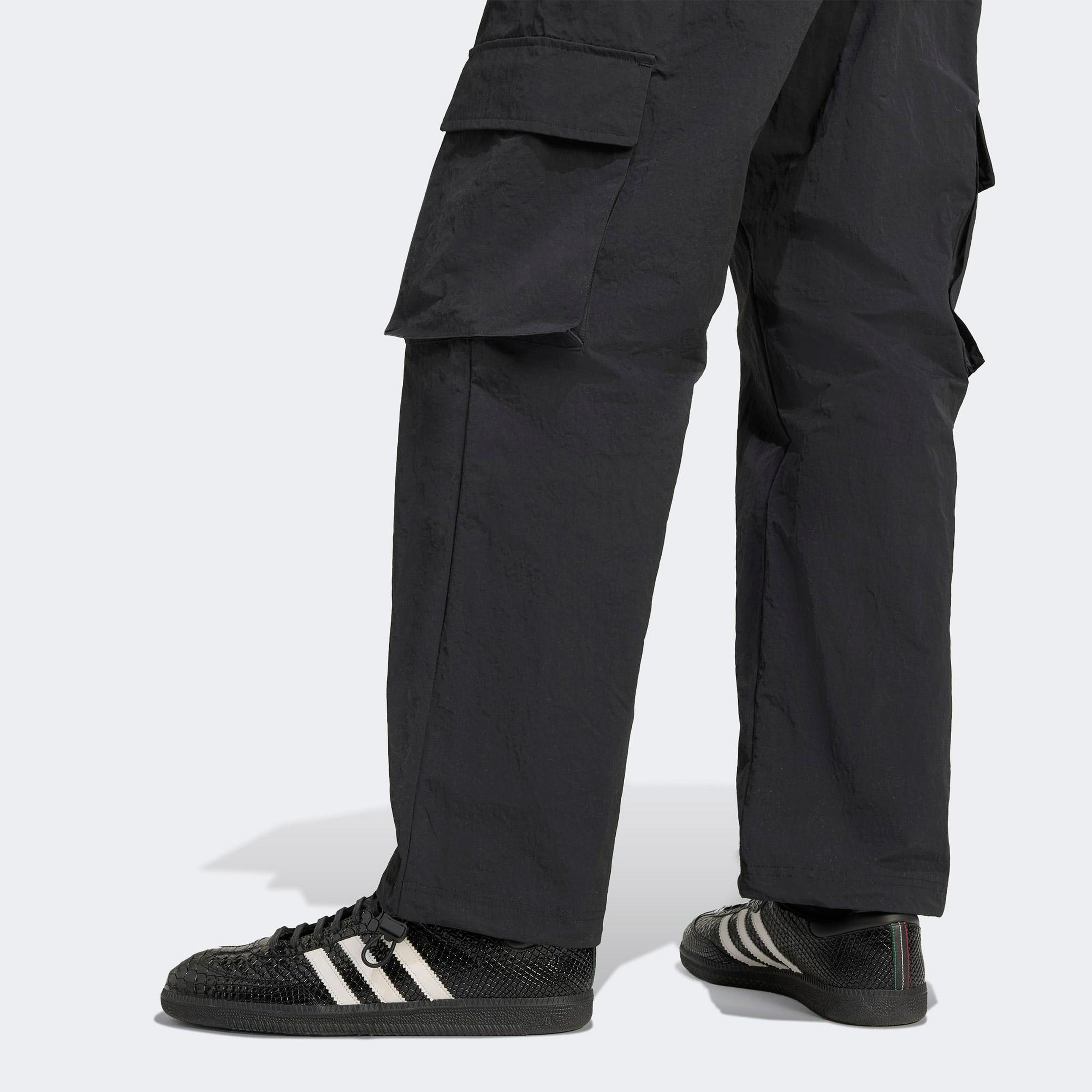 adidas Front Stripes Woven Kargo Erkek Siyah Eşofman Altı