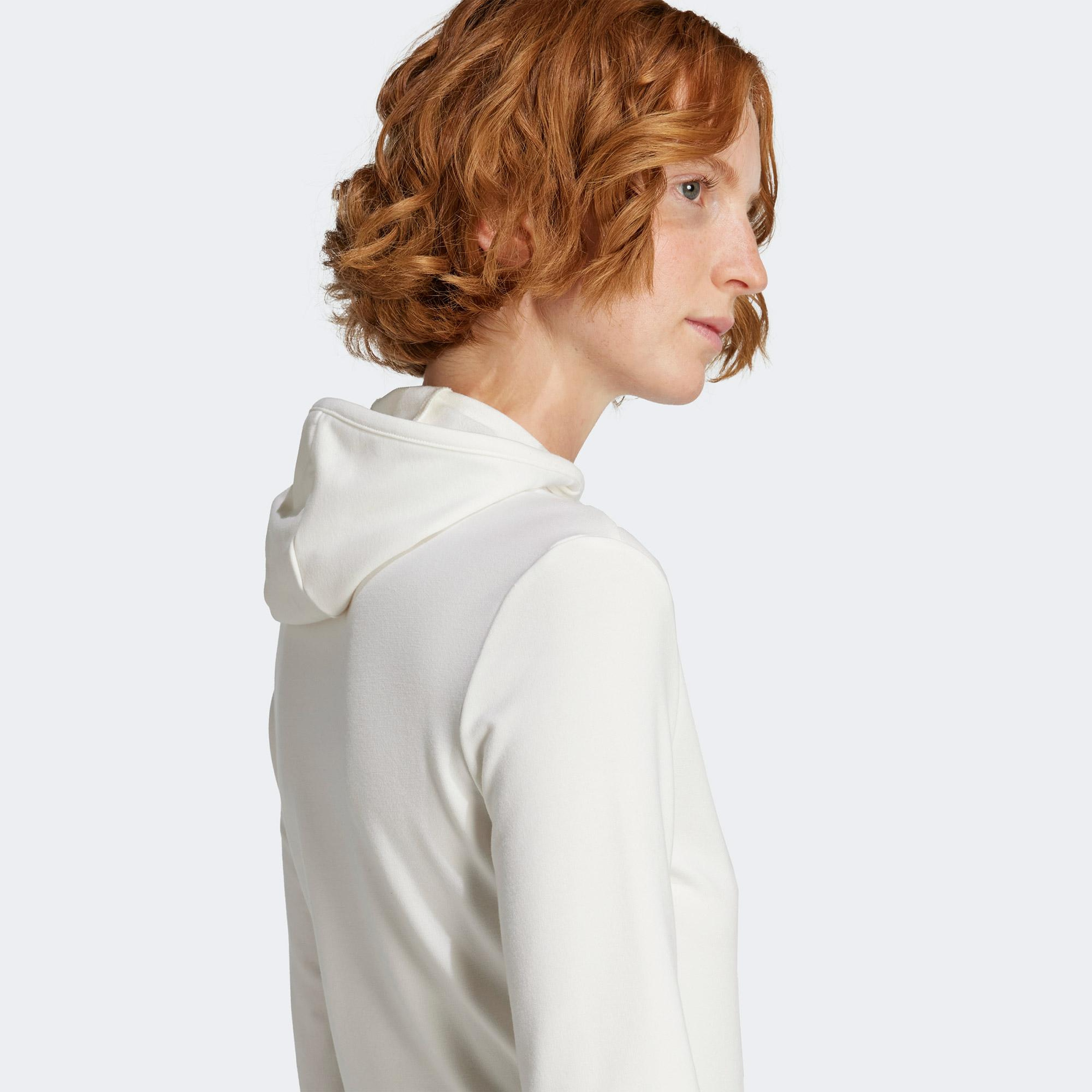 adidas P Essential Hooded Ls Kadın Beyaz Sweatshirt