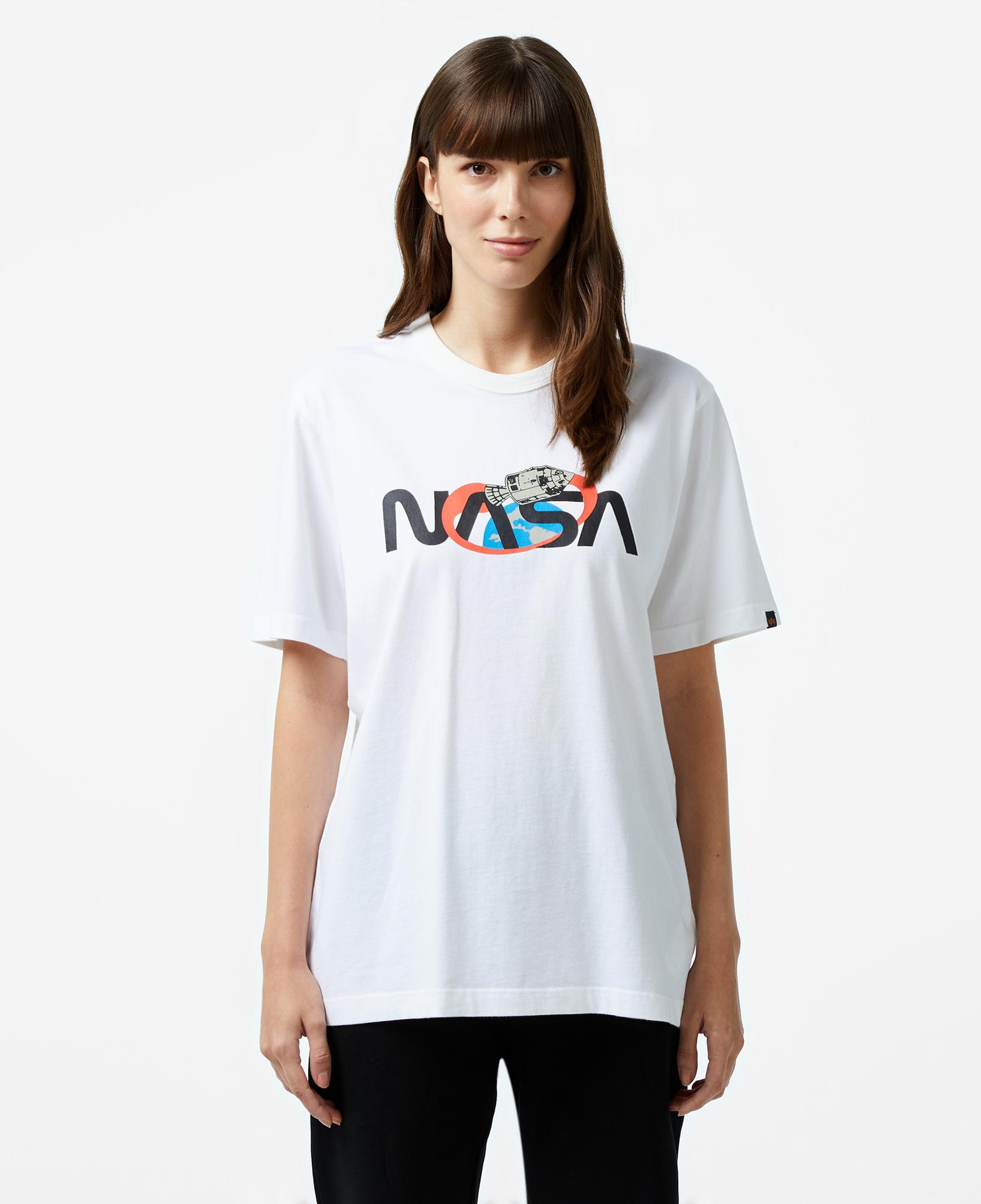 Alpha Industries Nasa Space Unisex Beyaz T-Shirt