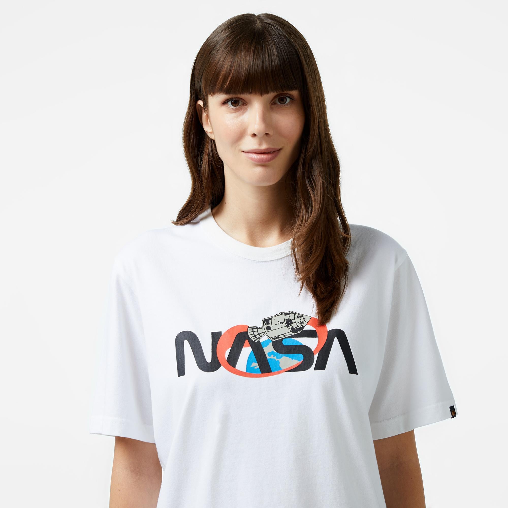 Alpha Industries Nasa Space Unisex Beyaz T-Shirt