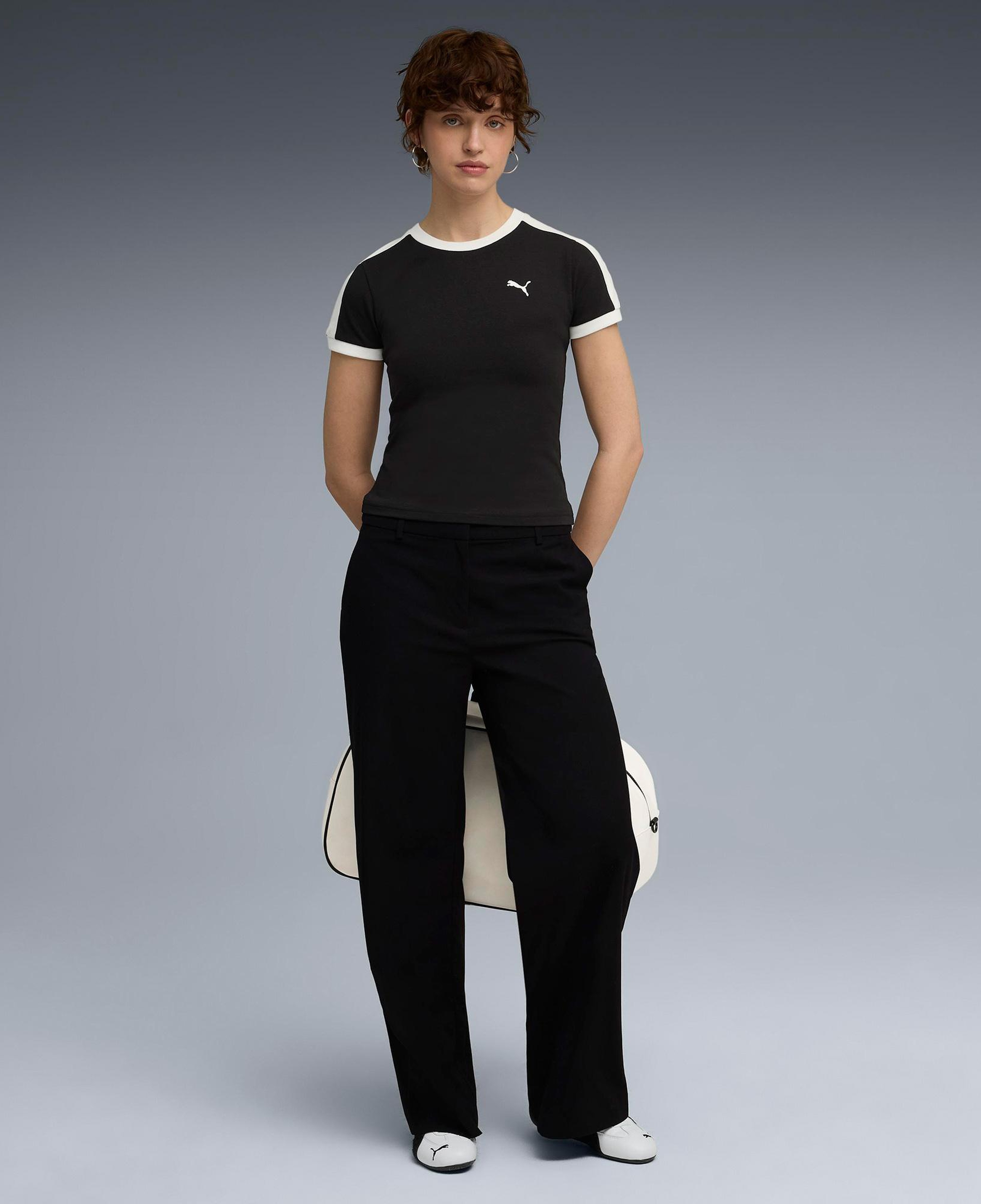Puma T7 Slim Kadın Siyah T-Shirt
