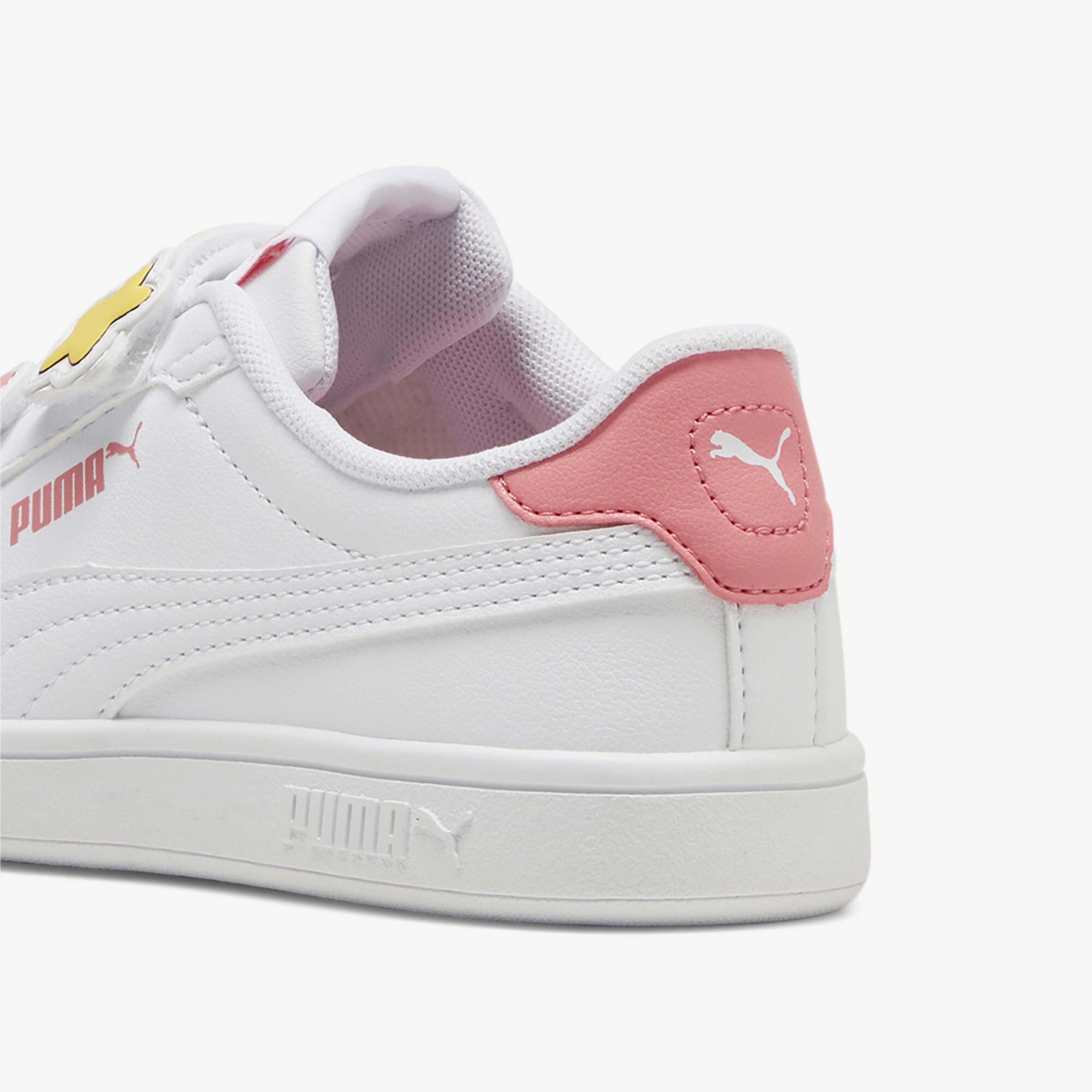 Puma Smash 3.0 Badges Çocuk Beyaz Spor Ayakkabı