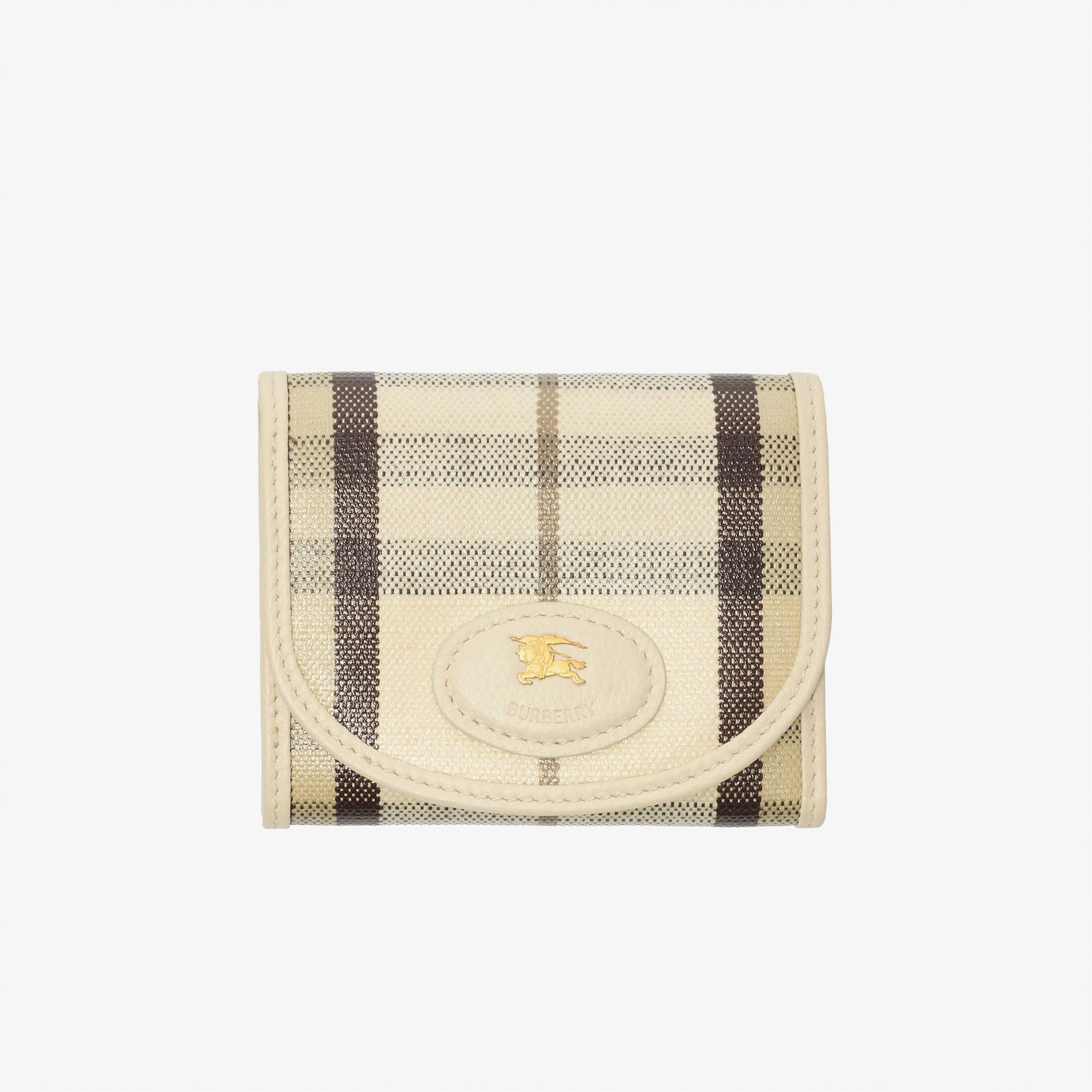 Burberry Highlands Compact Kadın Bej Keten Cüzdan