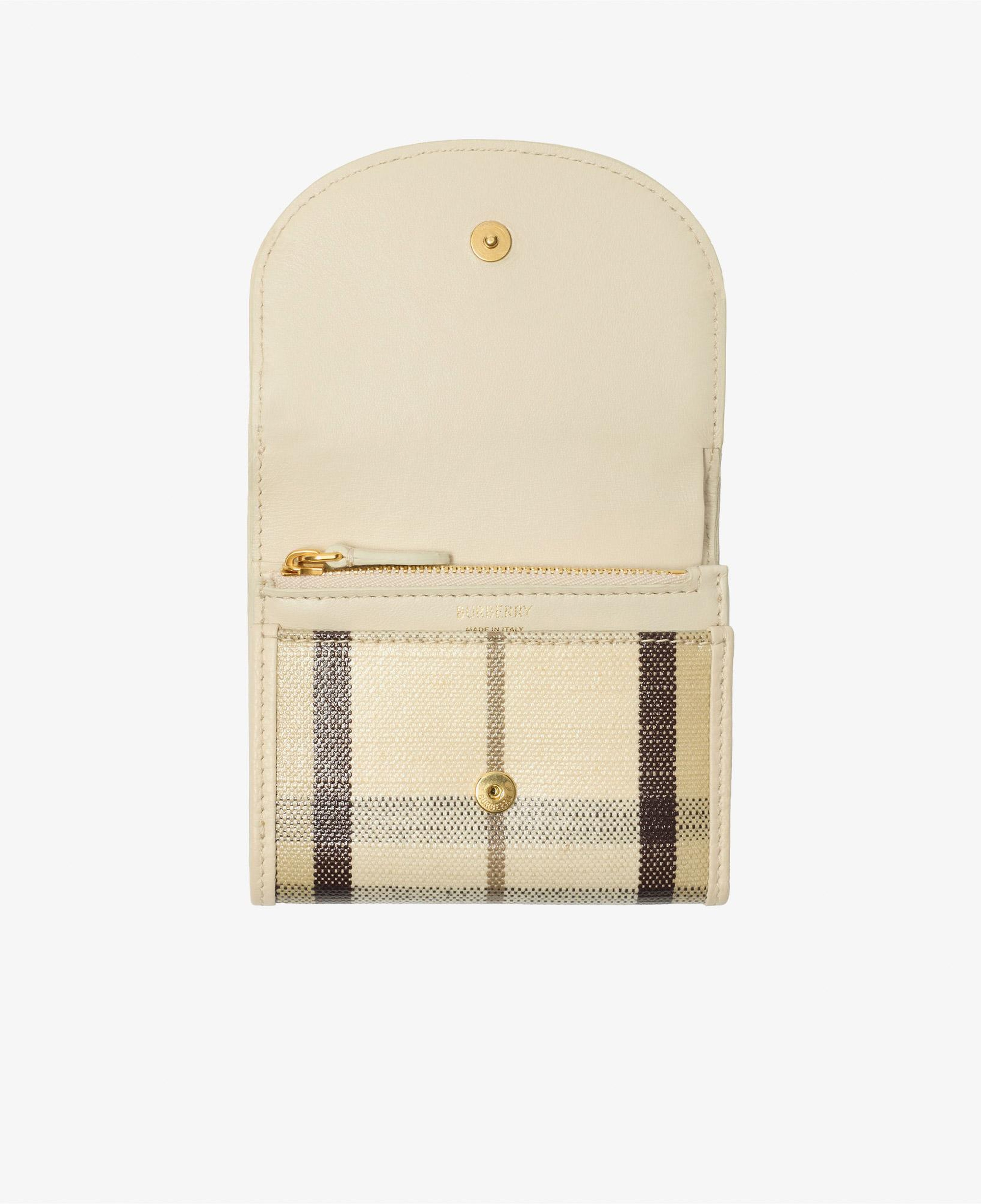 Burberry Highlands Compact Kadın Bej Keten Cüzdan