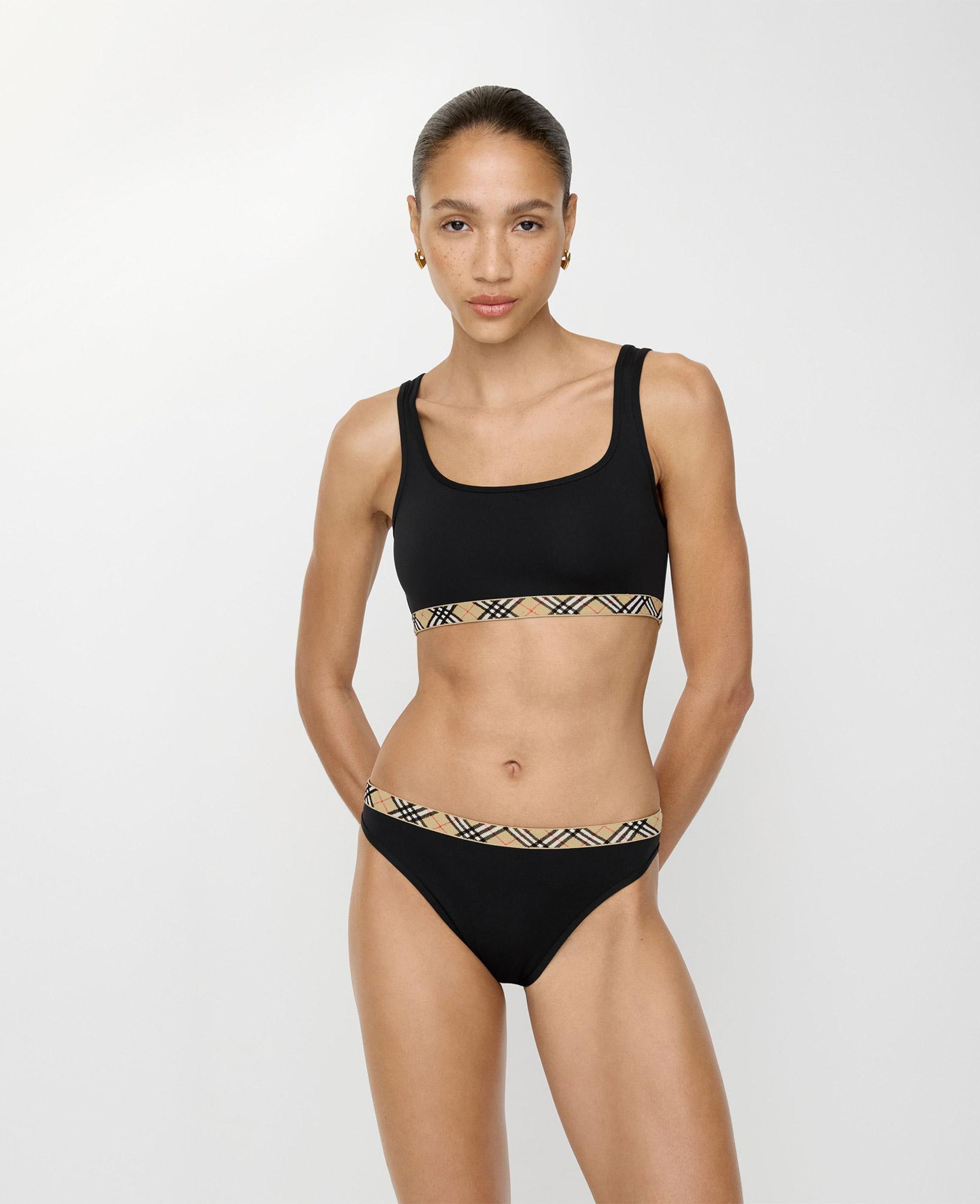 Burberry Check Trim Kadın Siyah Bikini Üstü