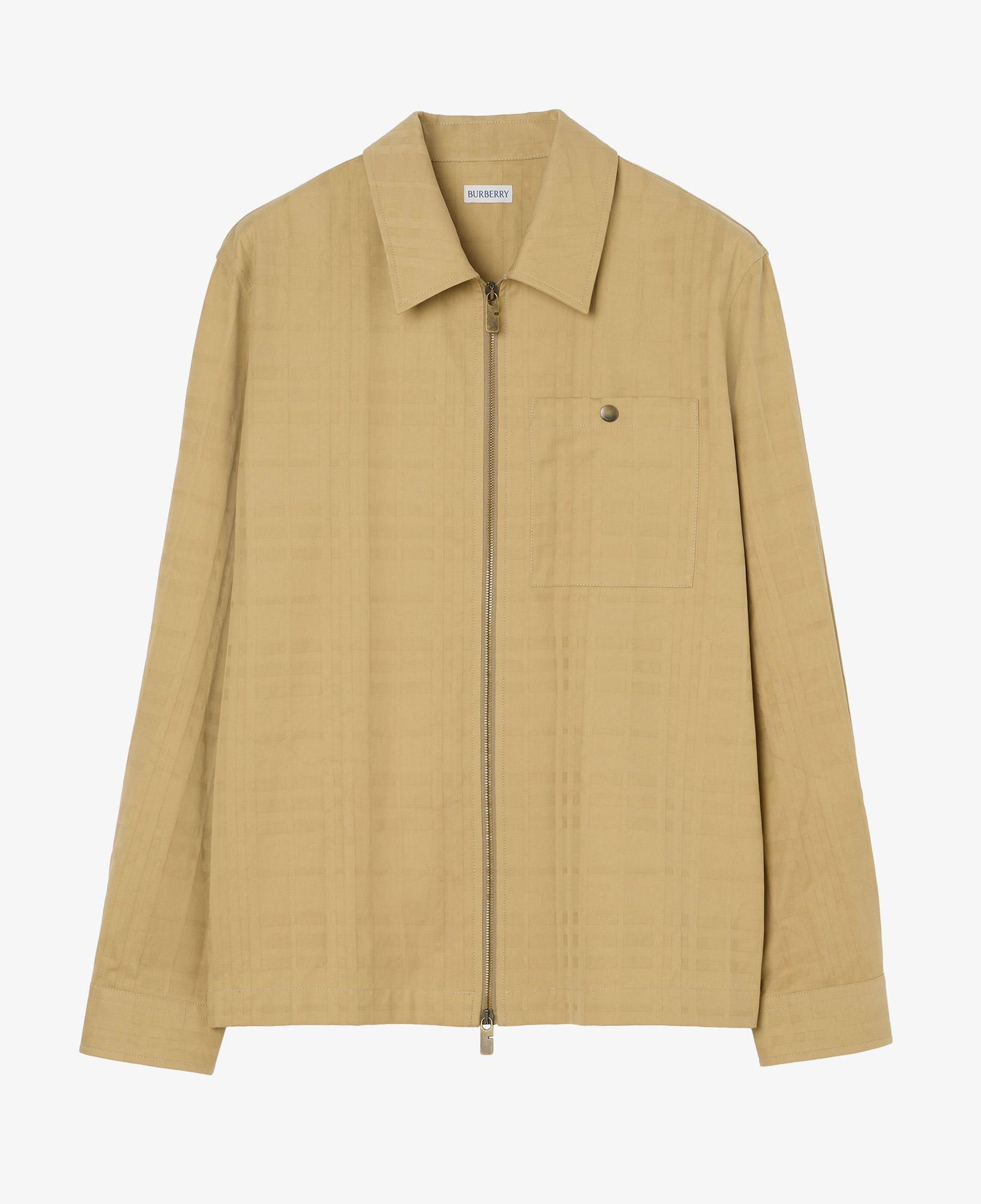 Burberry Check Cotton Zip Erkek Bej Ceket