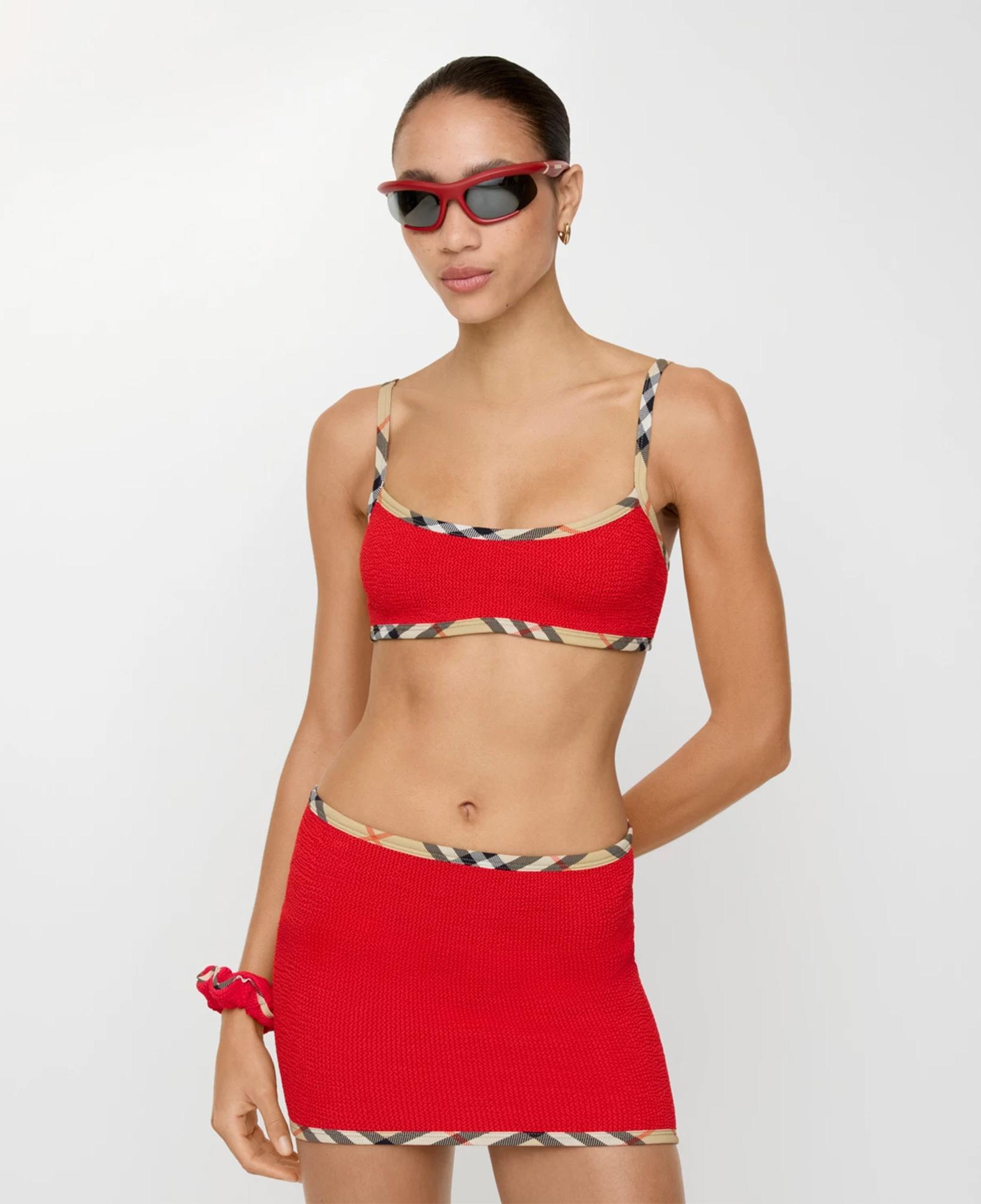 Burberry x Hunza G Devyn Yüzme Eteği/Bandeau Üst