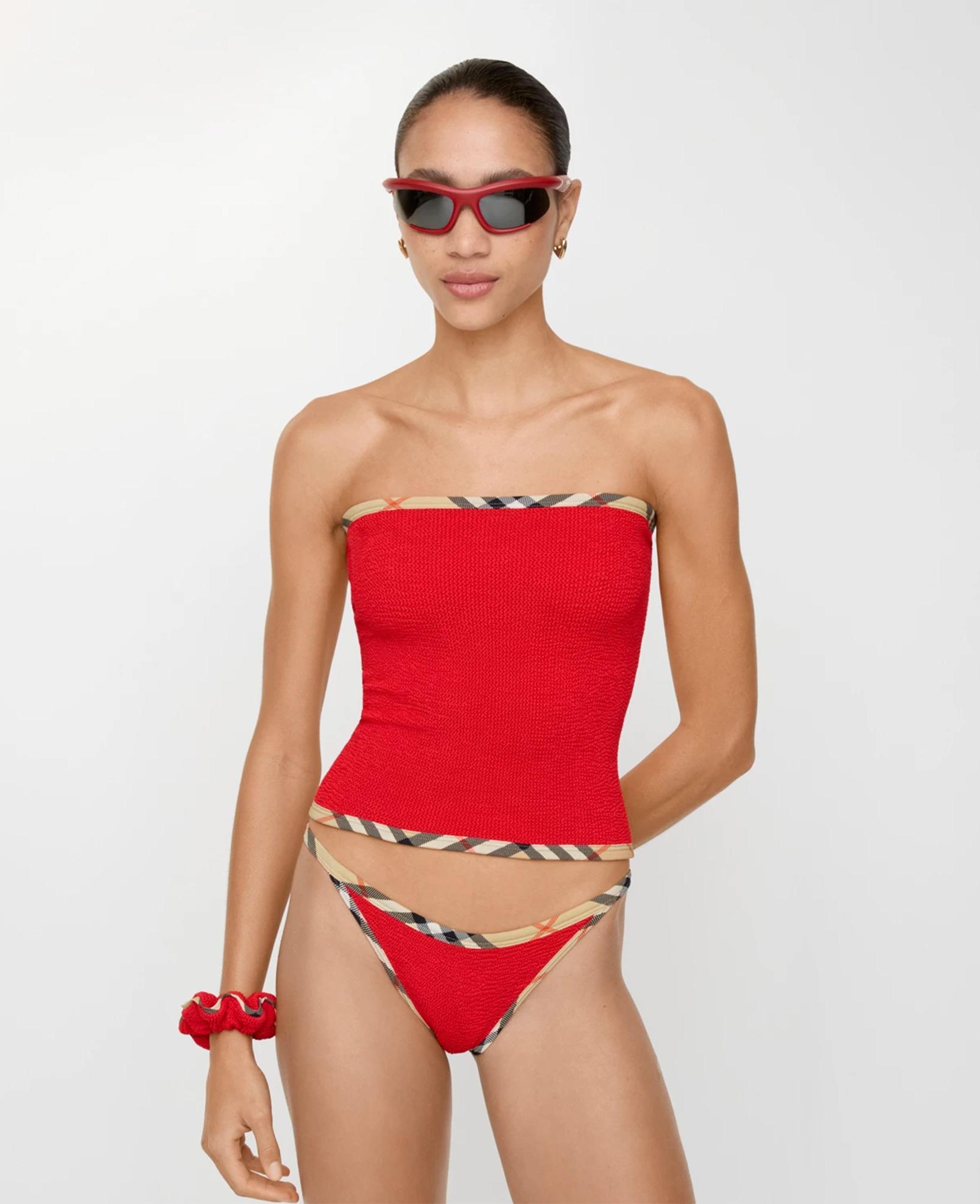 Burberry x Hunza G Devyn Yüzme Eteği/Bandeau Üst