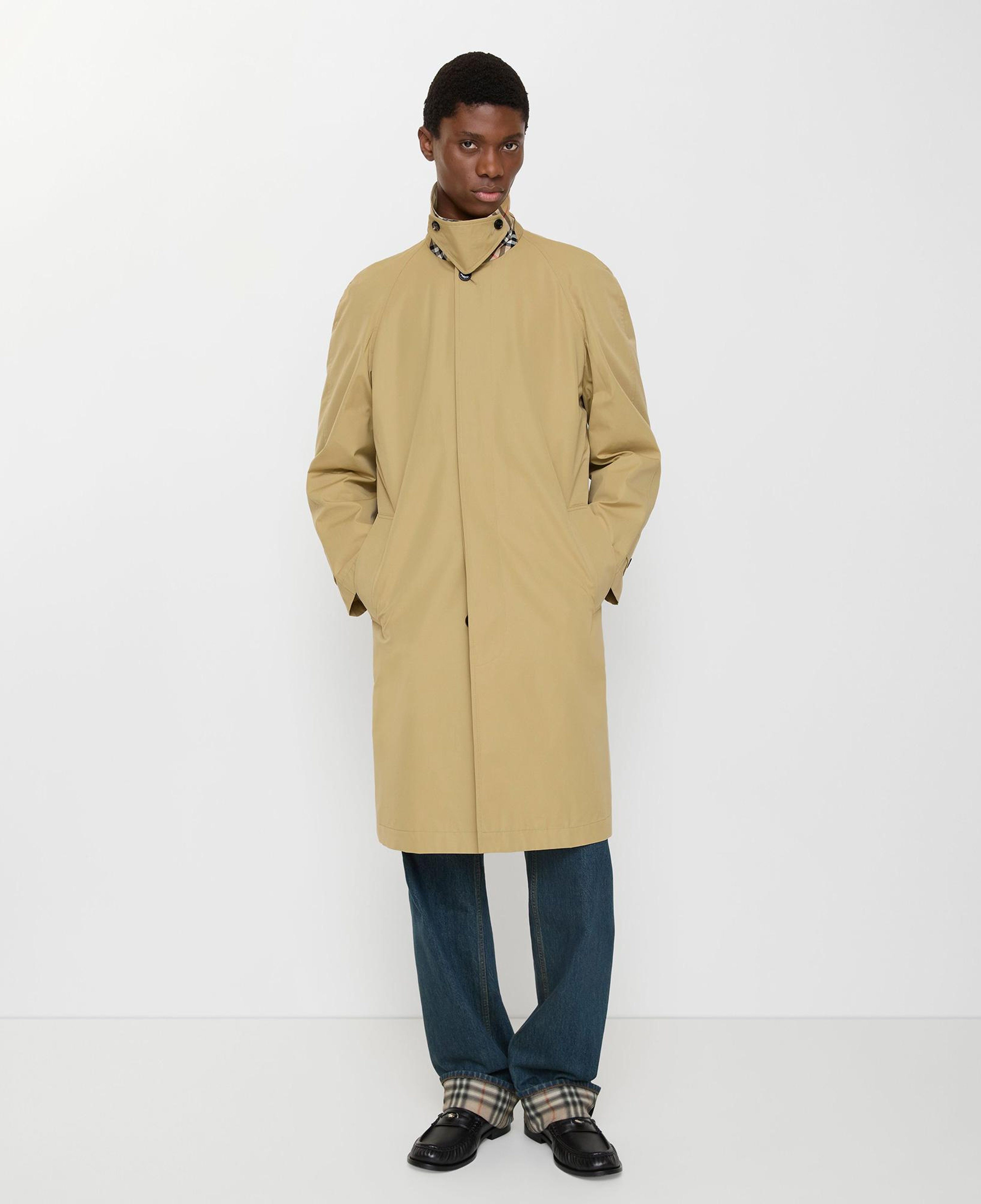 Burberry Long Cotton Car Erkek Bej Trençkot