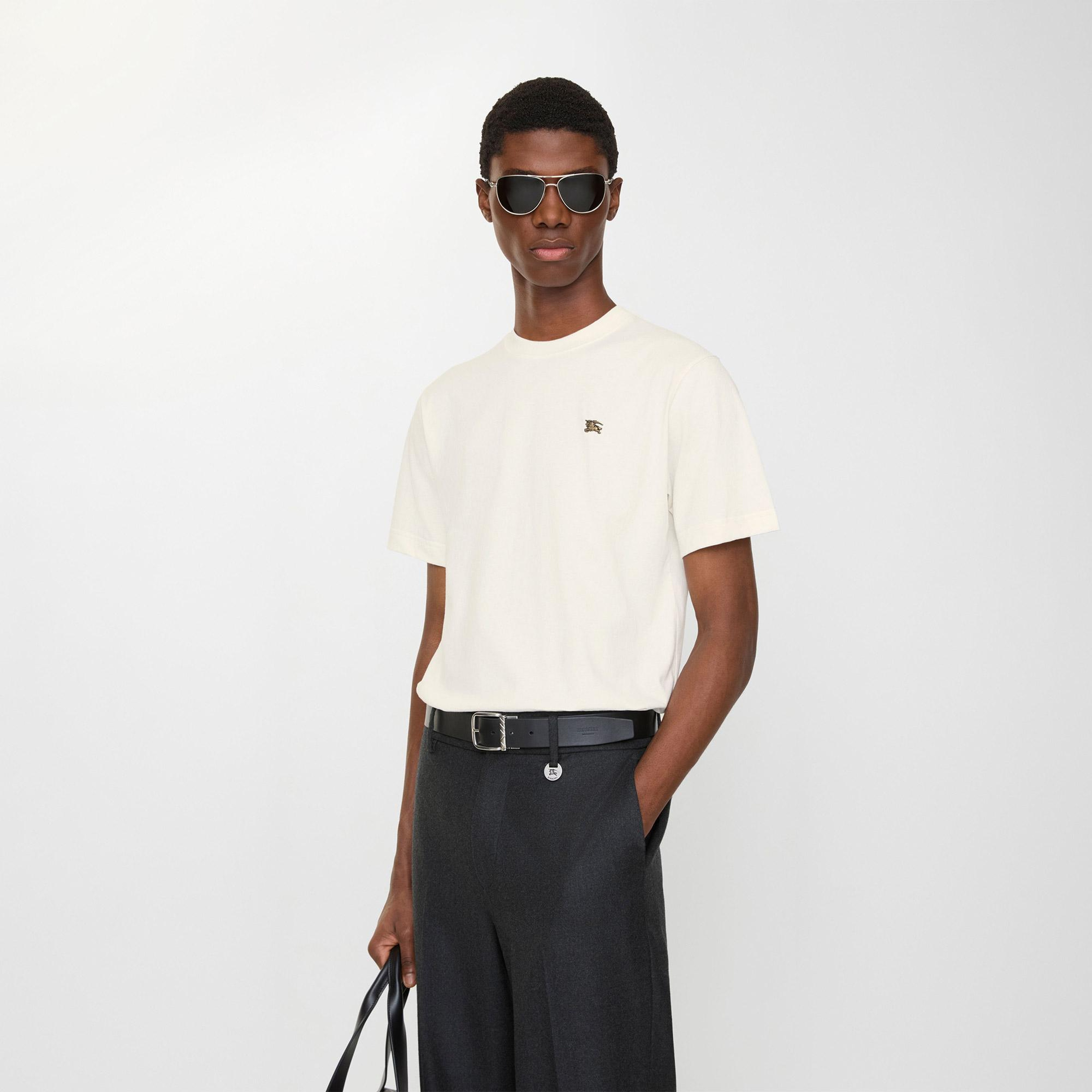 Burberry Metal Ekd Cotton Erkek Beyaz T-Shirt