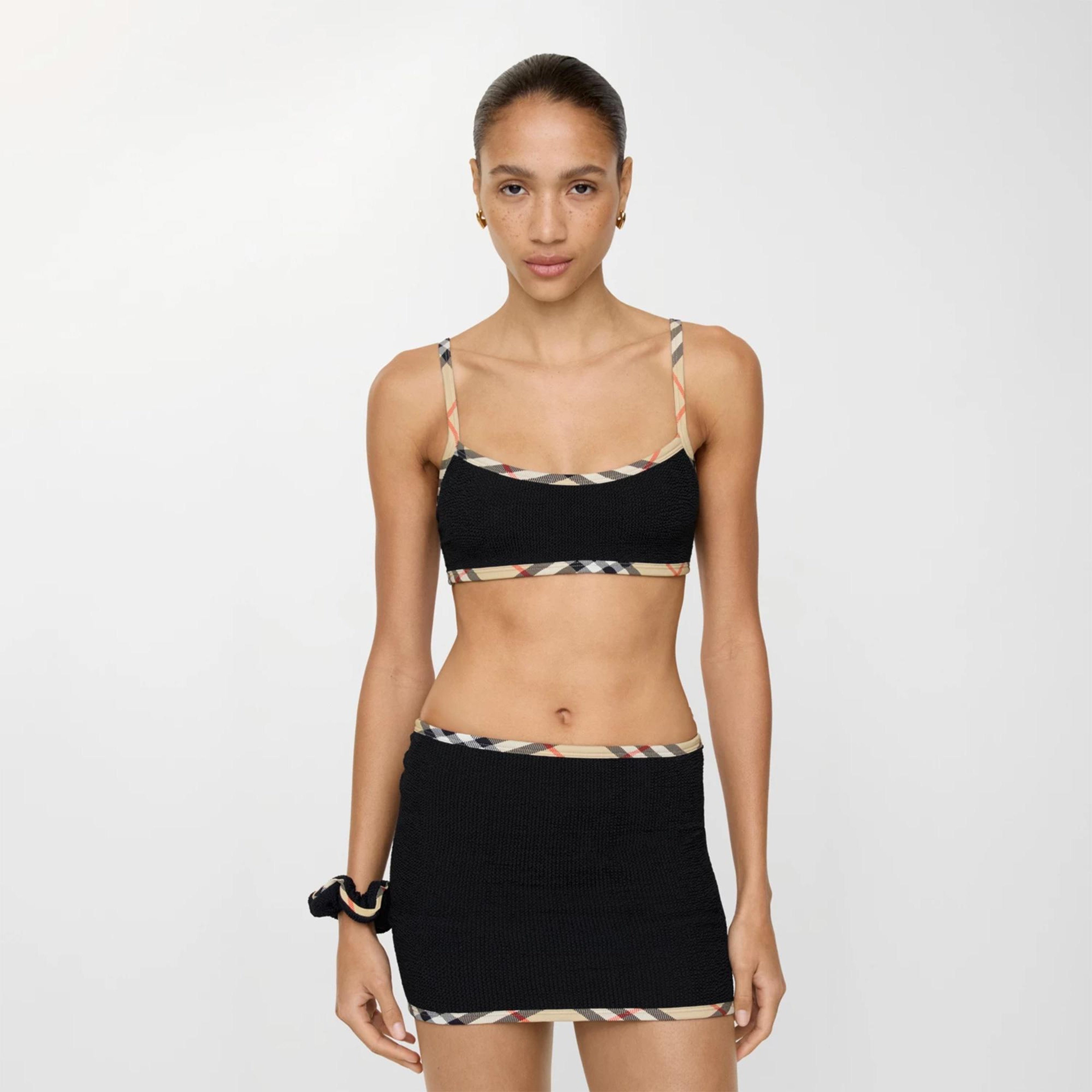 Burberry x Hunza G Devyn Yüzme Eteği/Bandeau Üst