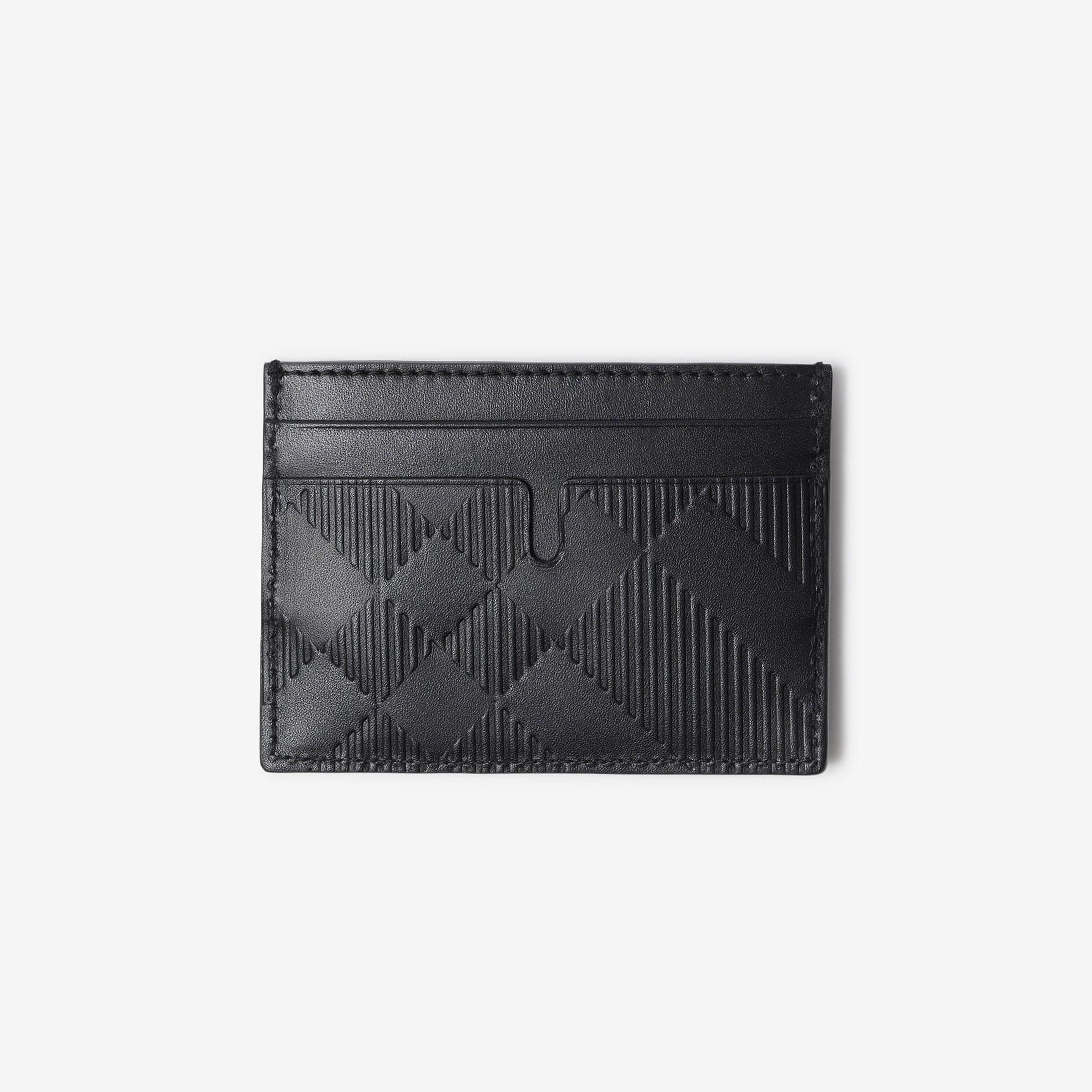 Burberry Embossed Check Erkek Siyah Kartlık