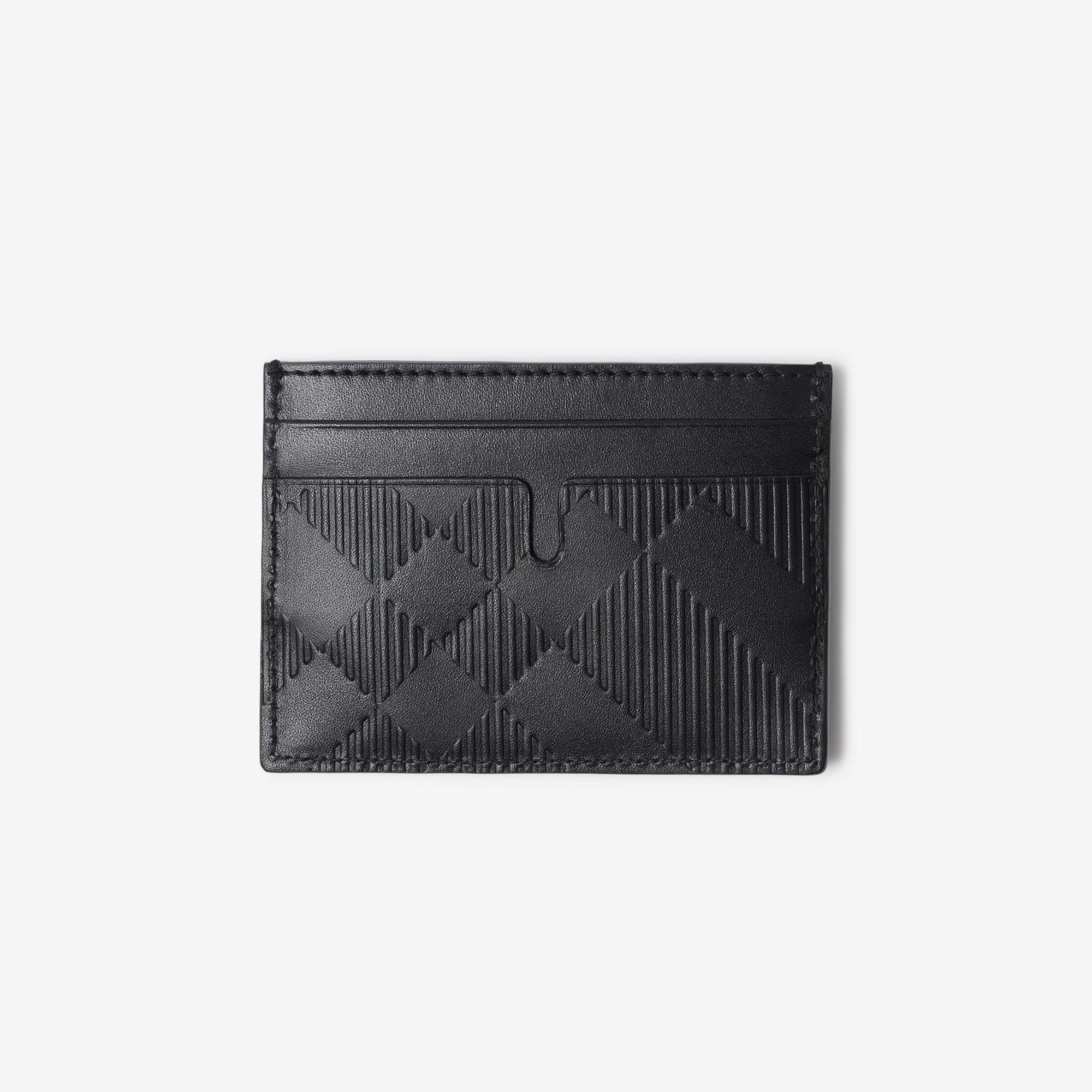 Burberry Embossed Check Erkek Siyah Kartlık