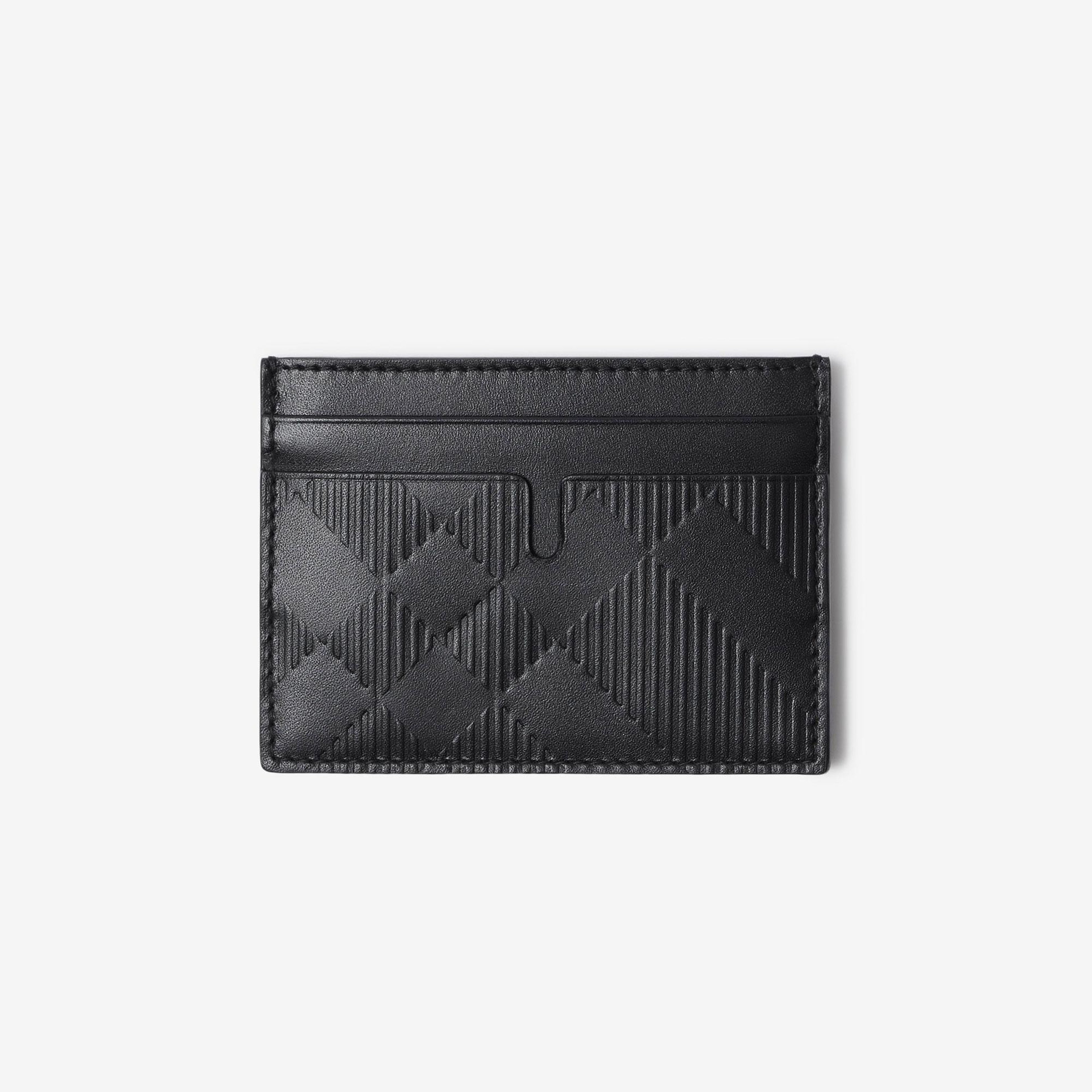 Burberry Embossed Check Erkek Siyah Kartlık