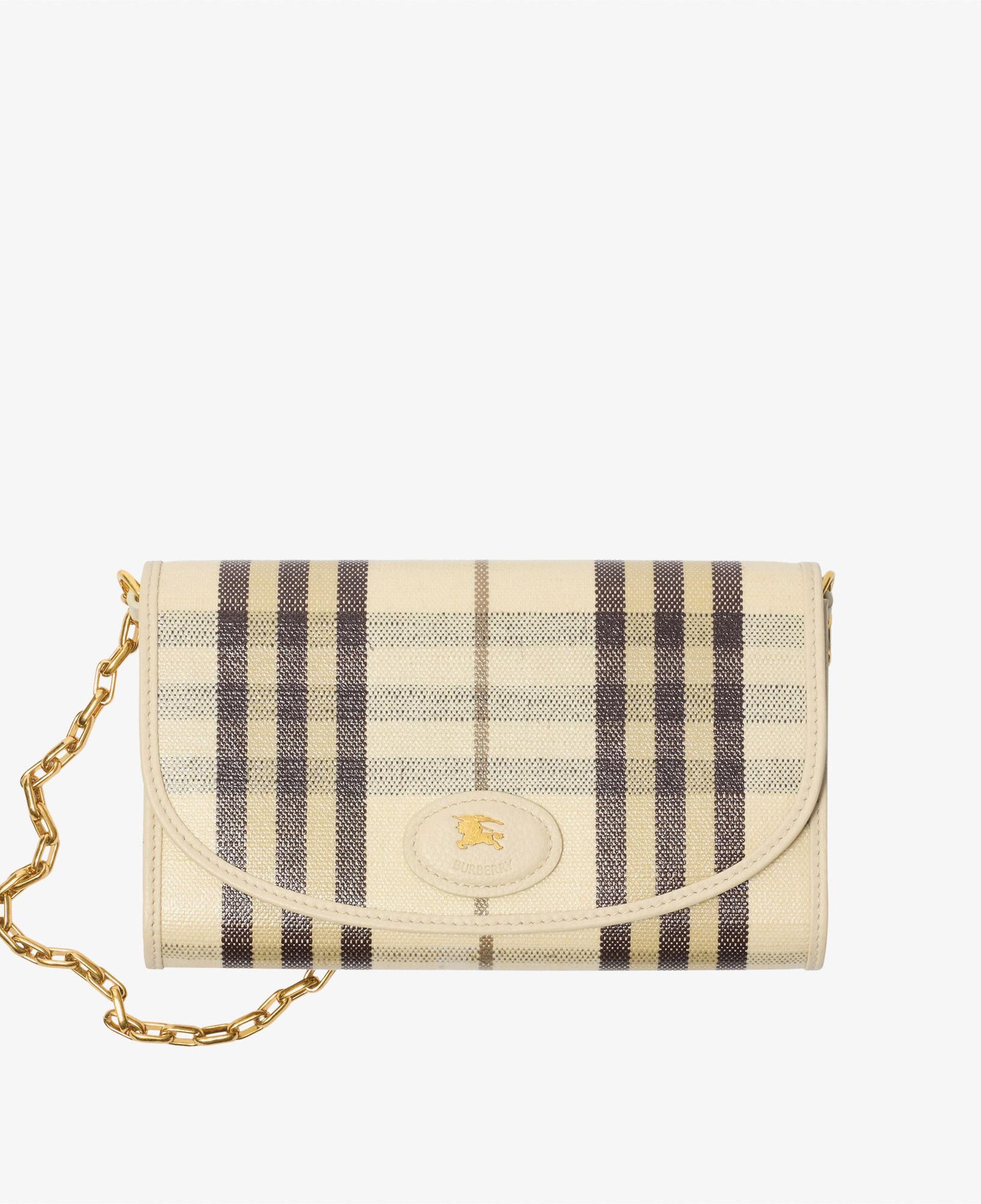 Burberry Highlands Chain Strap Kadın Bej Keten Cüzdan