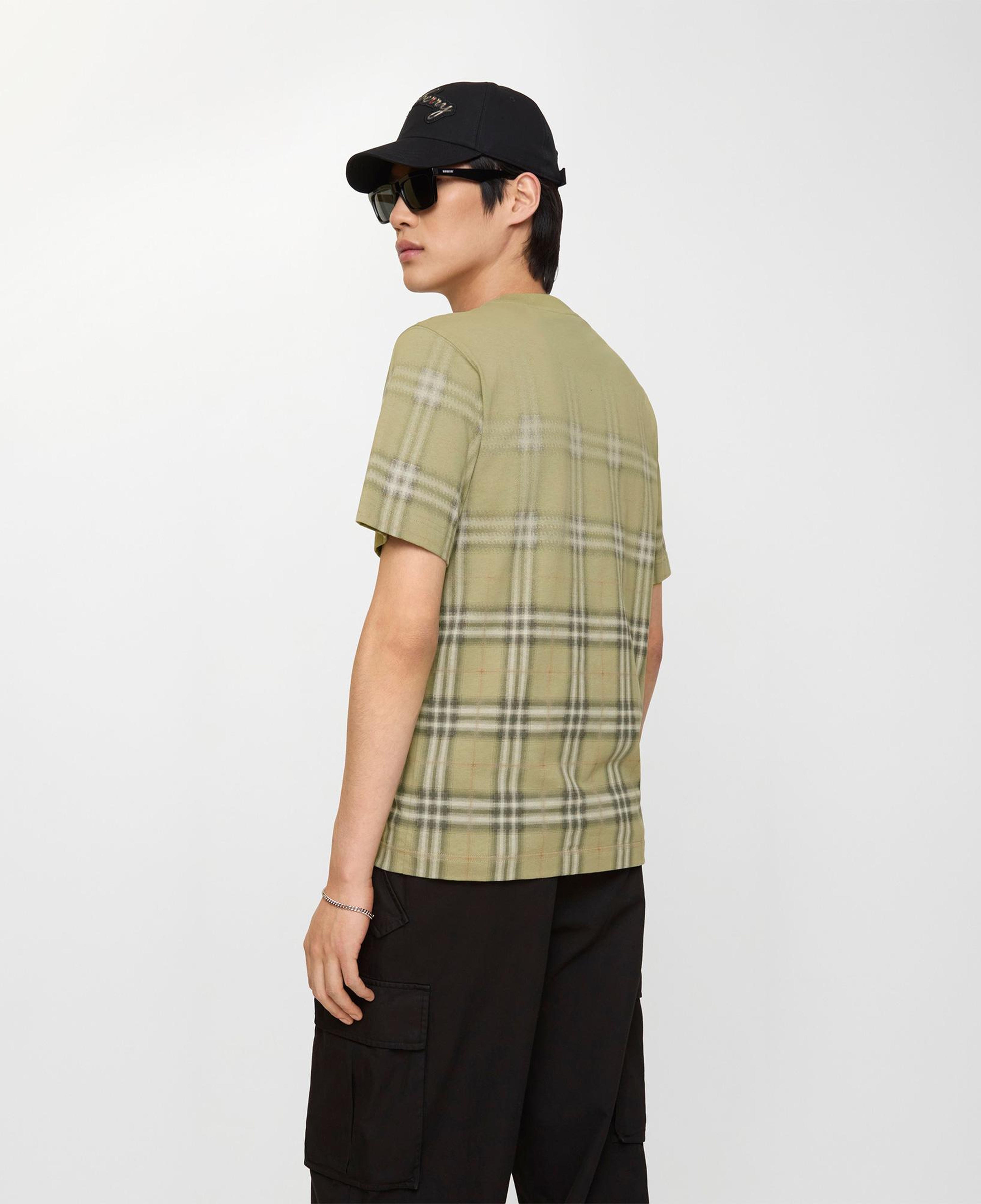 Burberry Gradient Check Cotton Erkek Haki T-Shirt