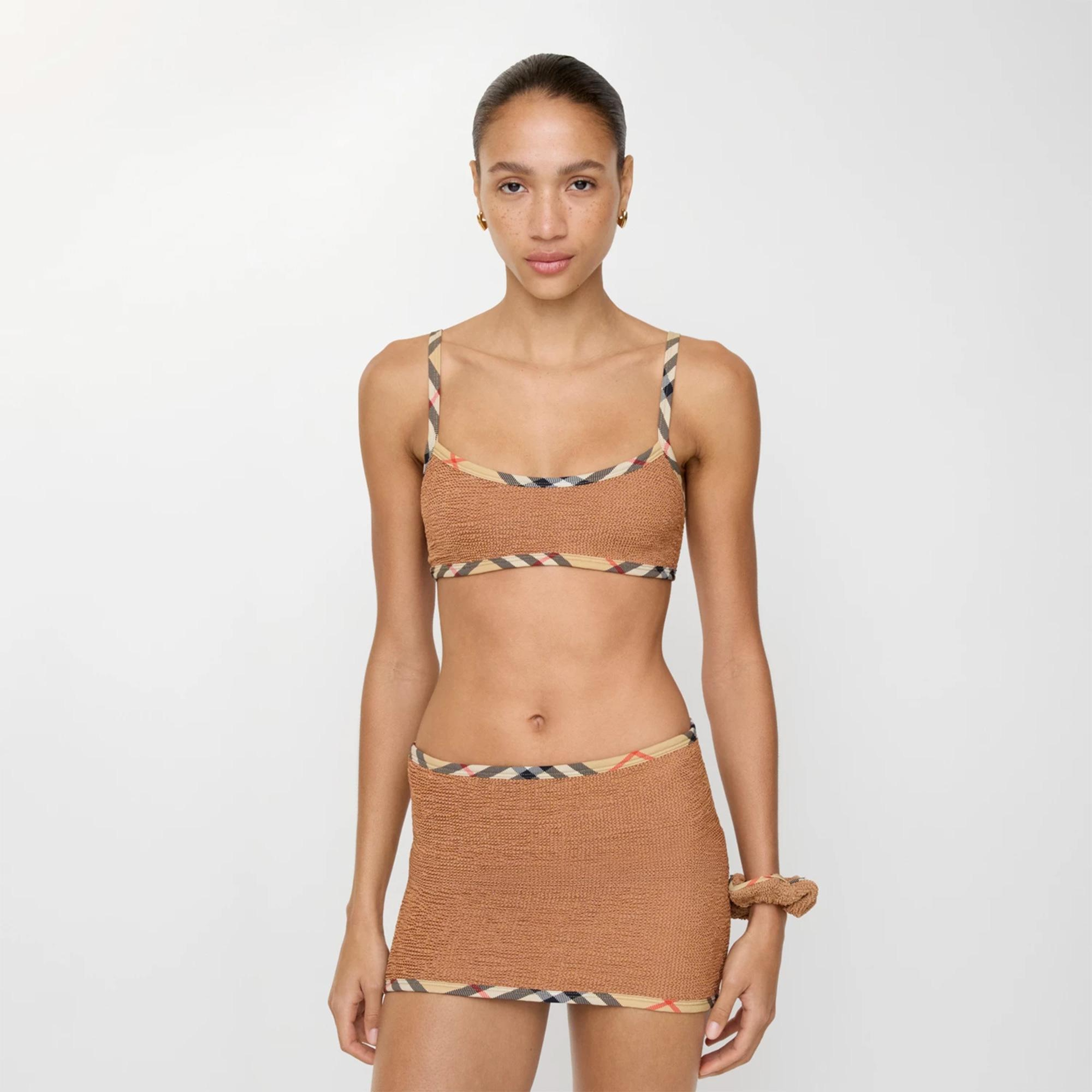 Burberry x Hunza G Devyn Yüzme Eteği/Bandeau Üst