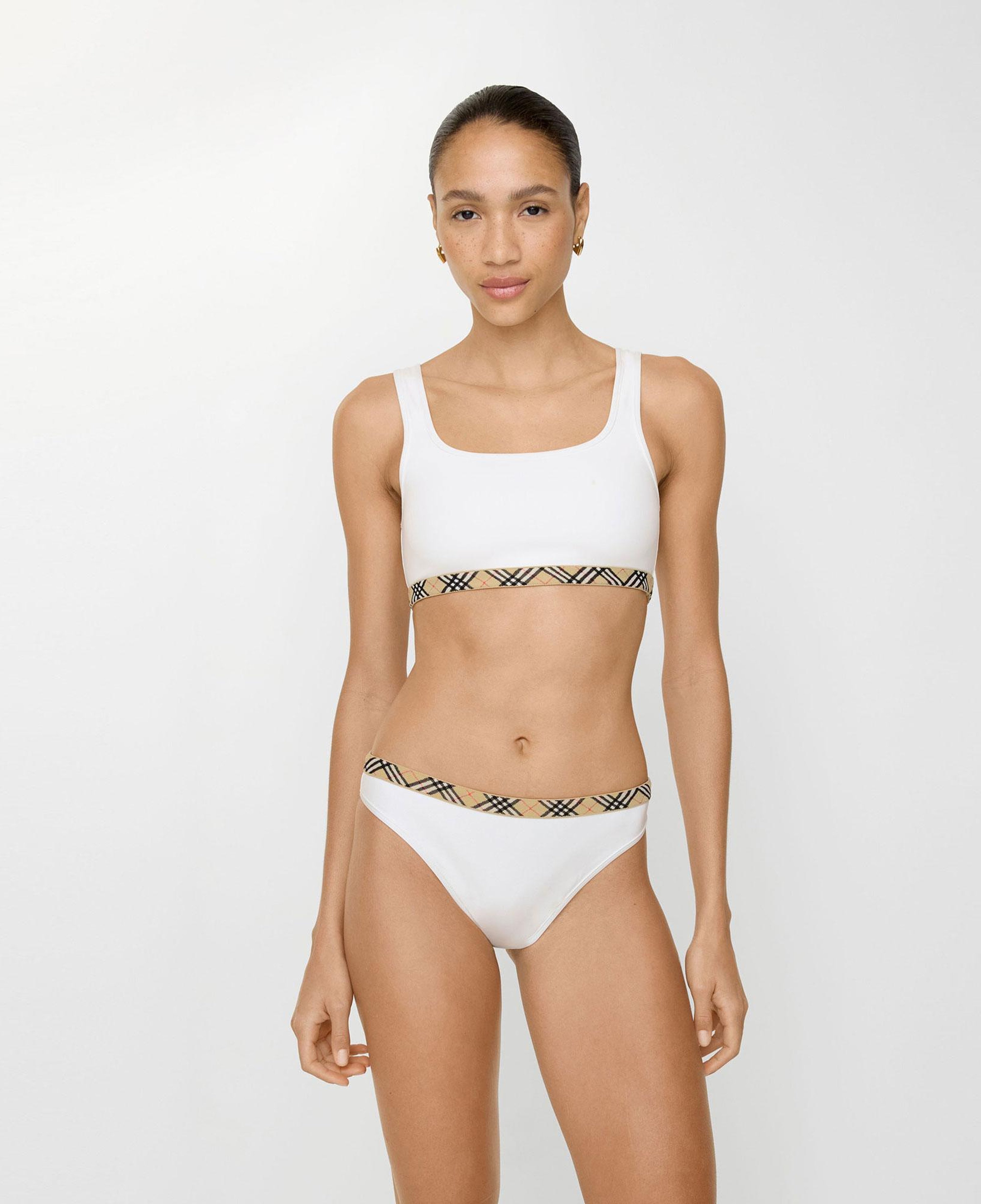 Burberry Check Trim Kadın Beyaz Bikini Altı