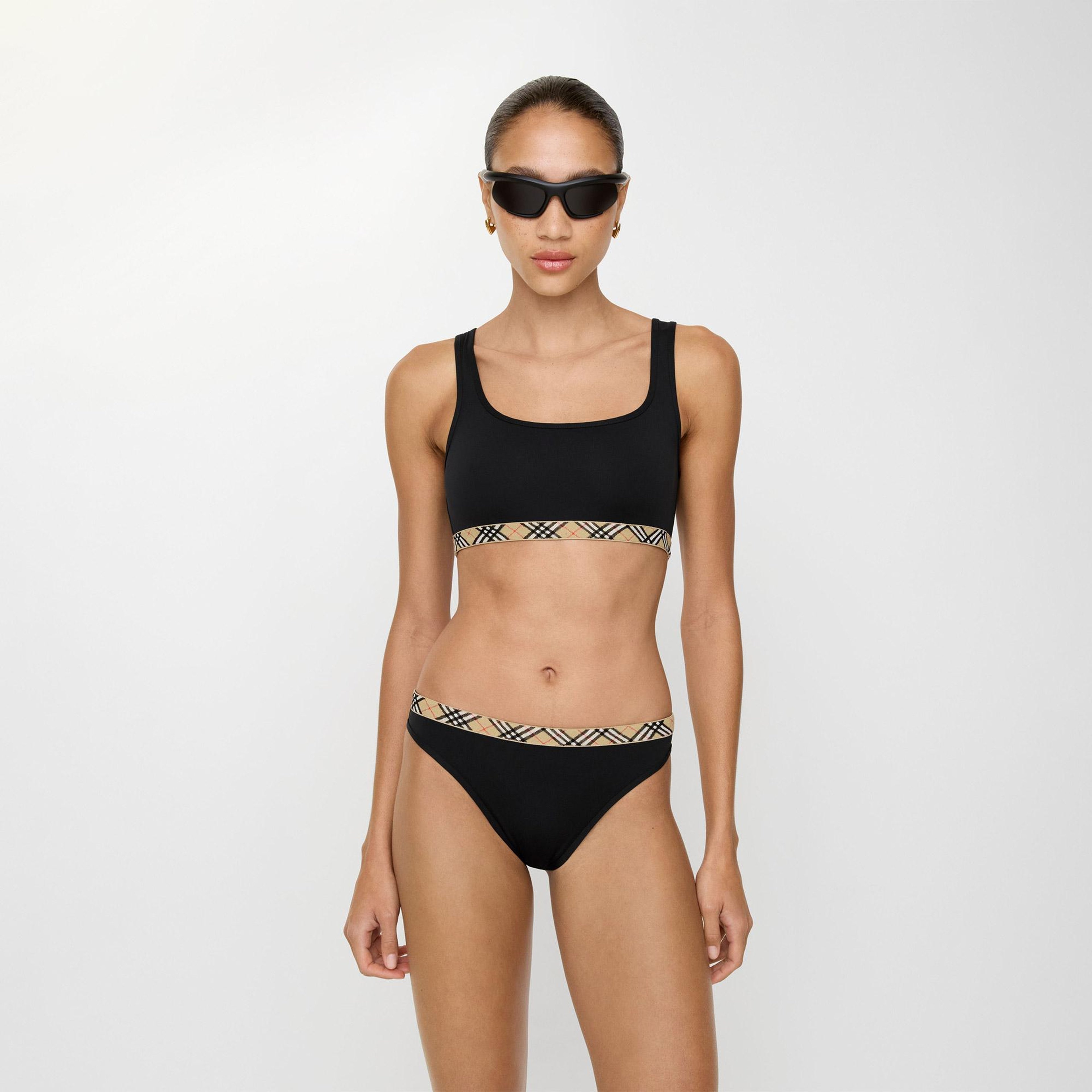 Burberry Check Trim Kadın Siyah Bikini Altı