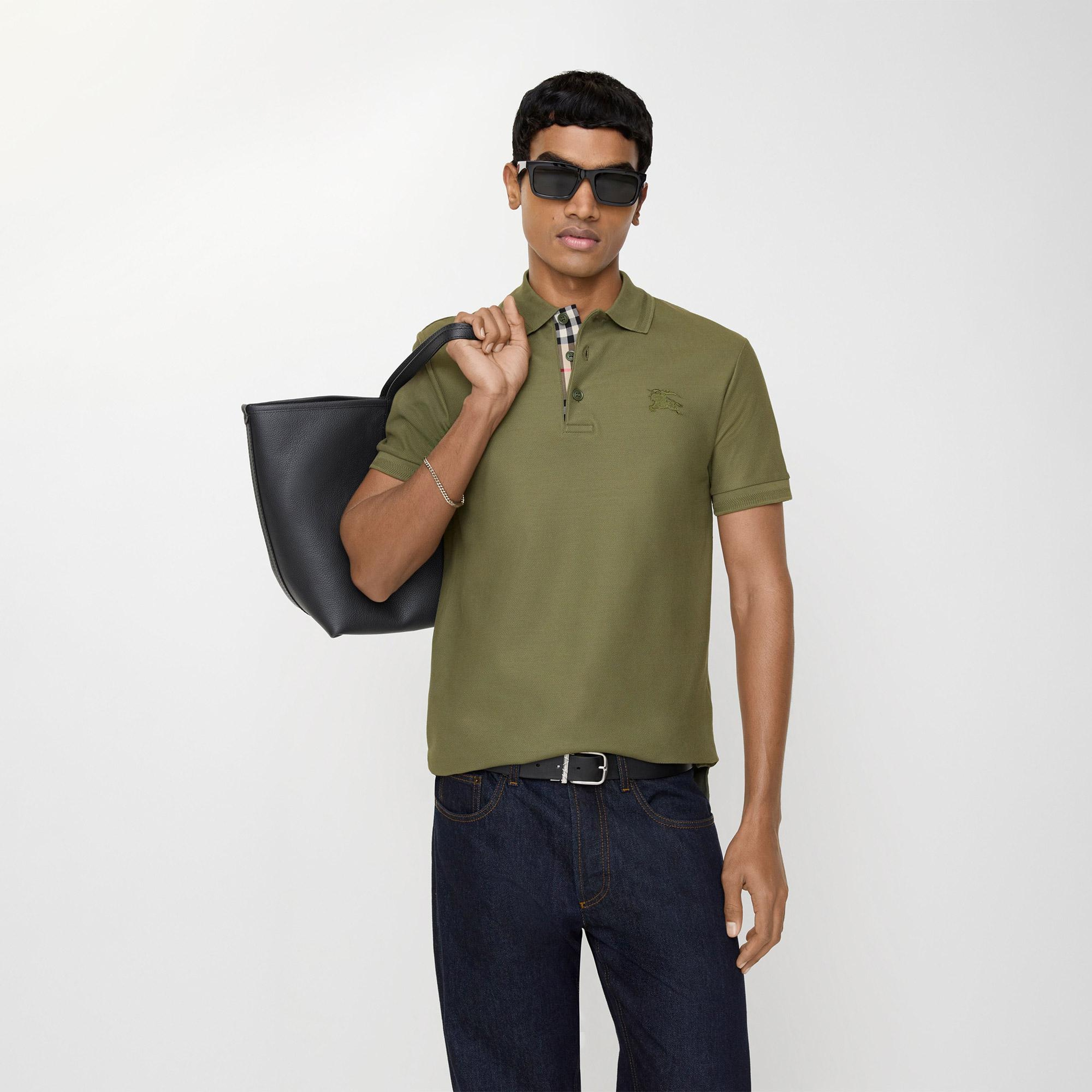 Burberry Cotton Erkek Haki Polo