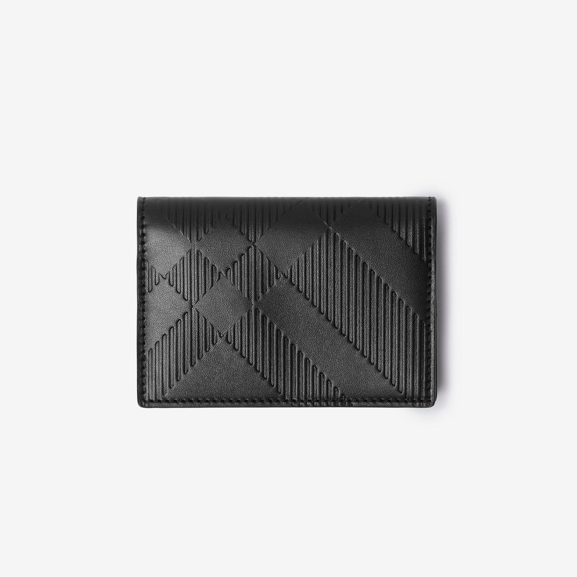 Burberry Embossed Check Bifold Erkek Siyah Kartlık