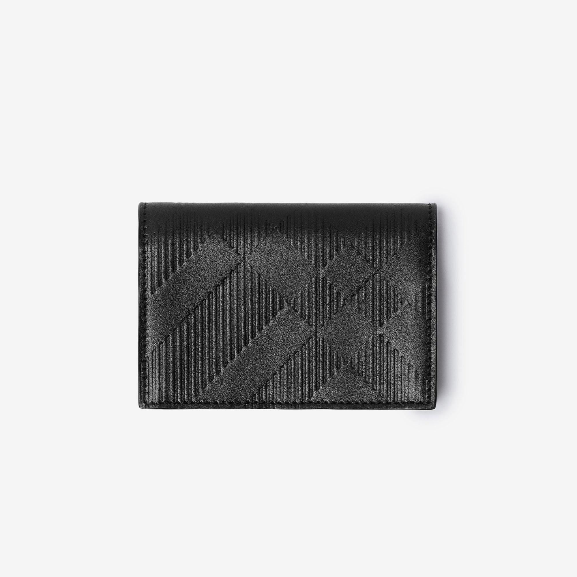 Burberry Embossed Check Bifold Erkek Siyah Kartlık