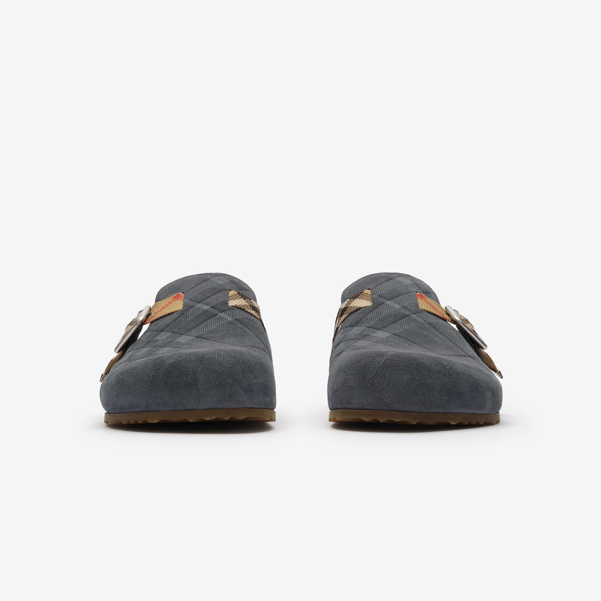 Burberry Check Suede Urchin Erkek Mavi Terlik