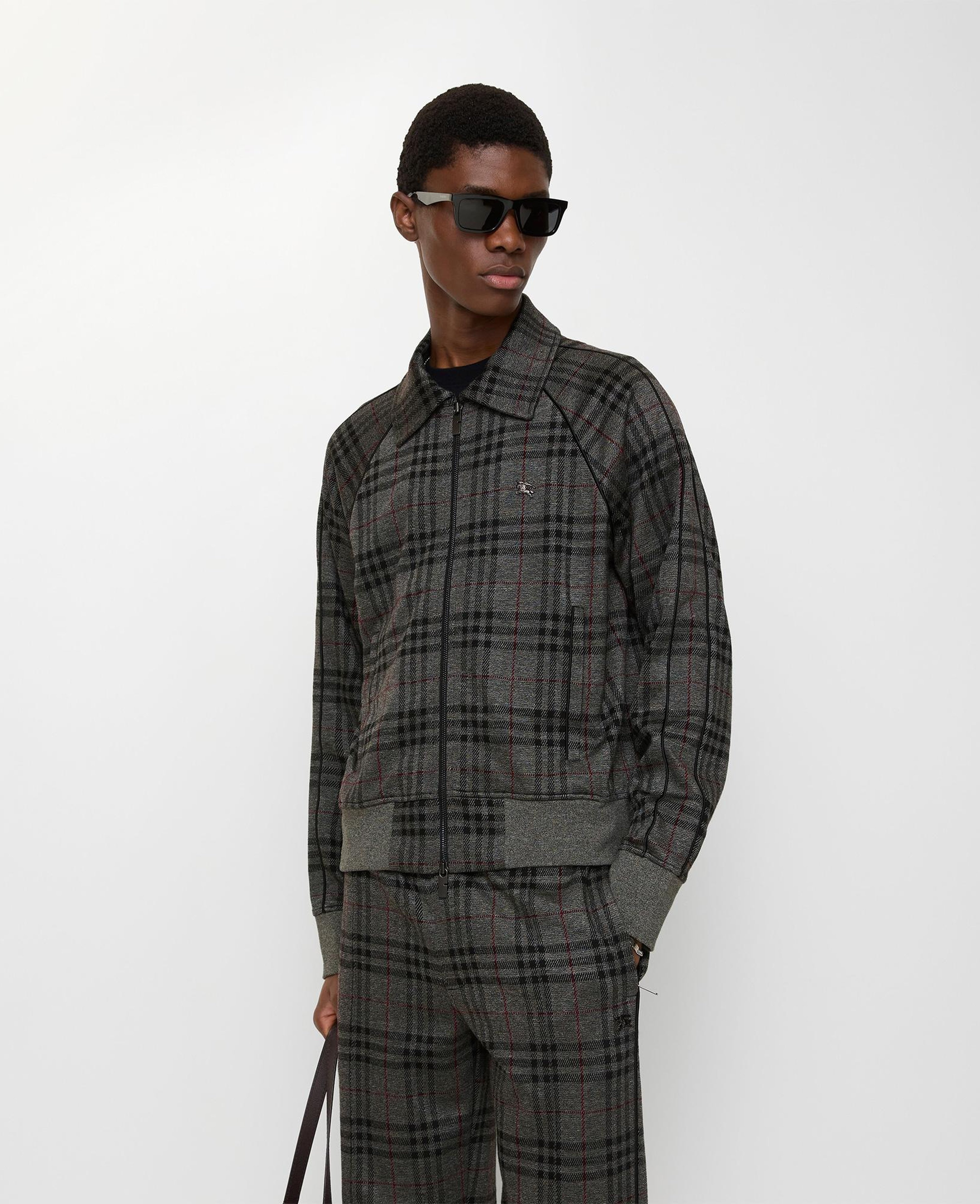 Burberry Check Track Erkek Gri Ceket