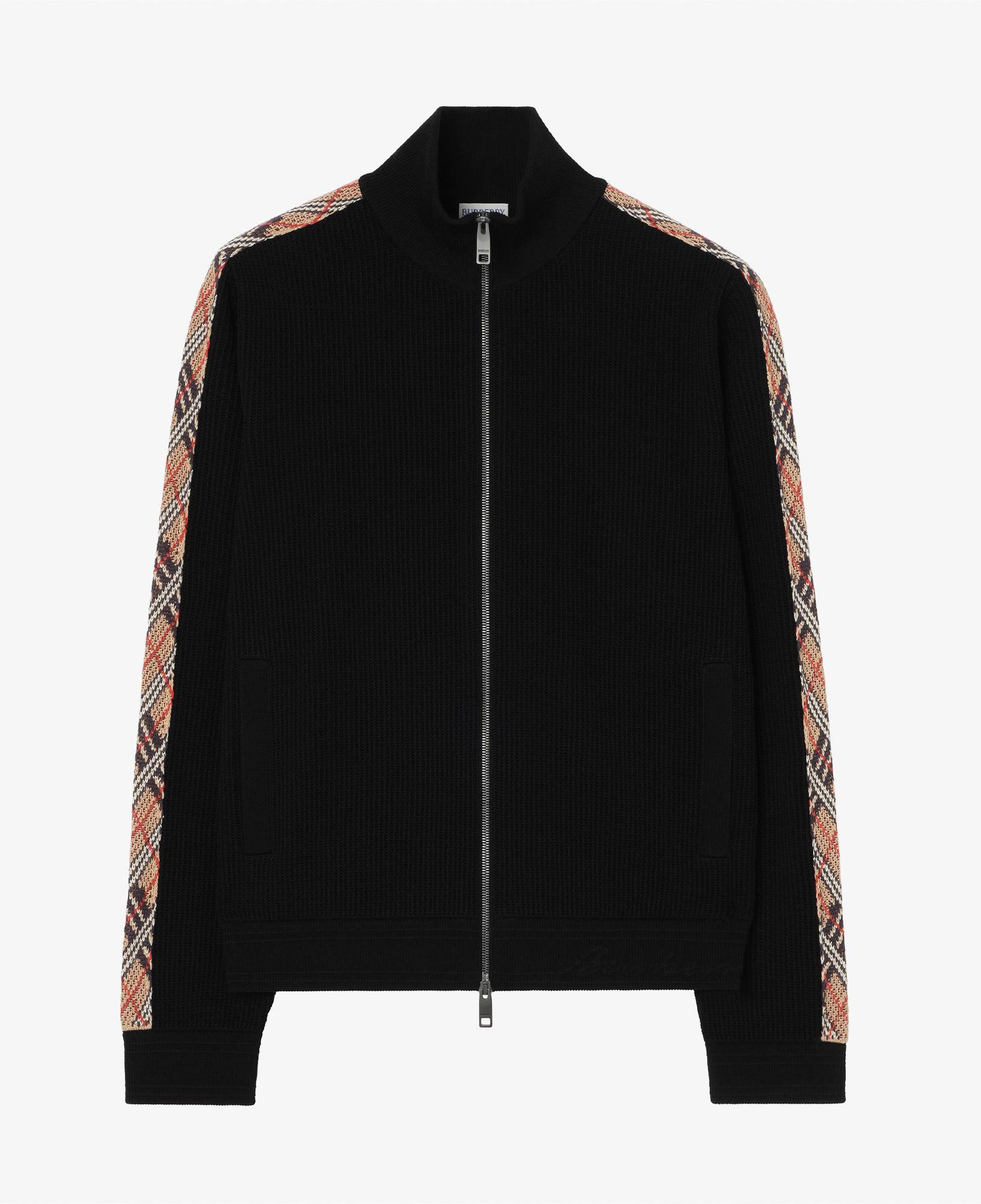 Burberry Check Trim Cotton Track Erkek Siyah Hırka