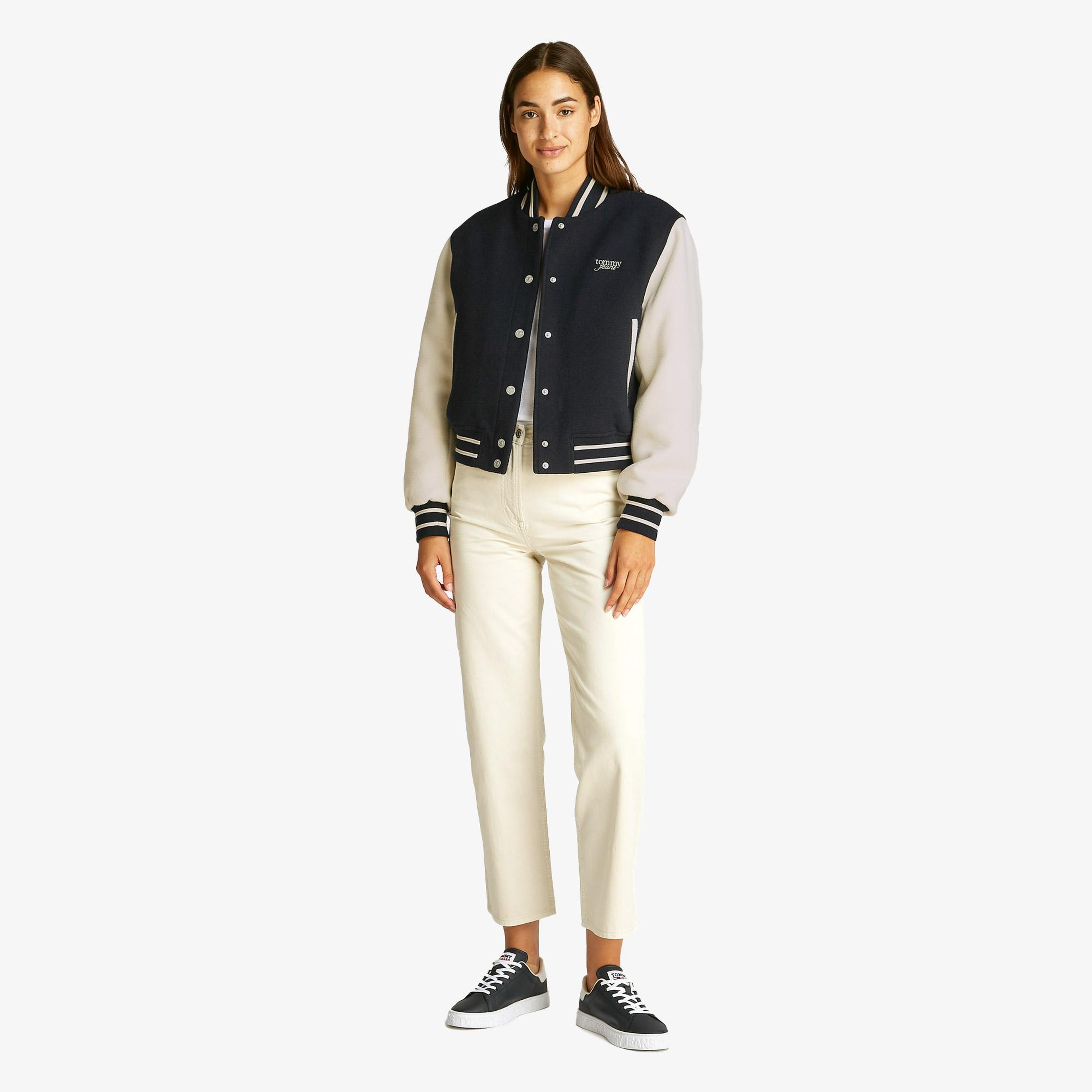 Tommy Hilfiger Tjw Wool Varsity Ext Kadın Mavi Ceket