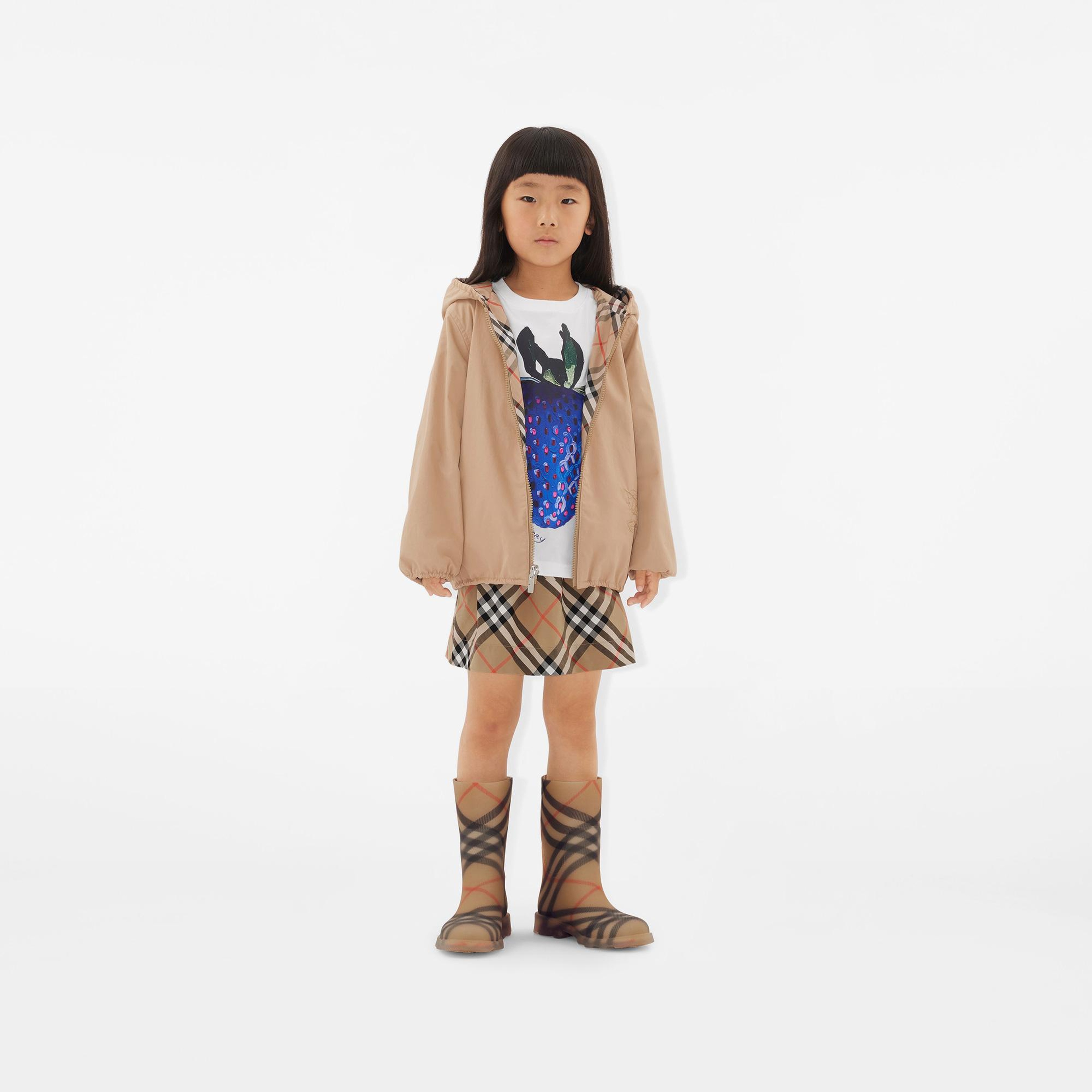 Burberry Reversible Check Pamuk Karışımlı Çocuk Bej Ceket
