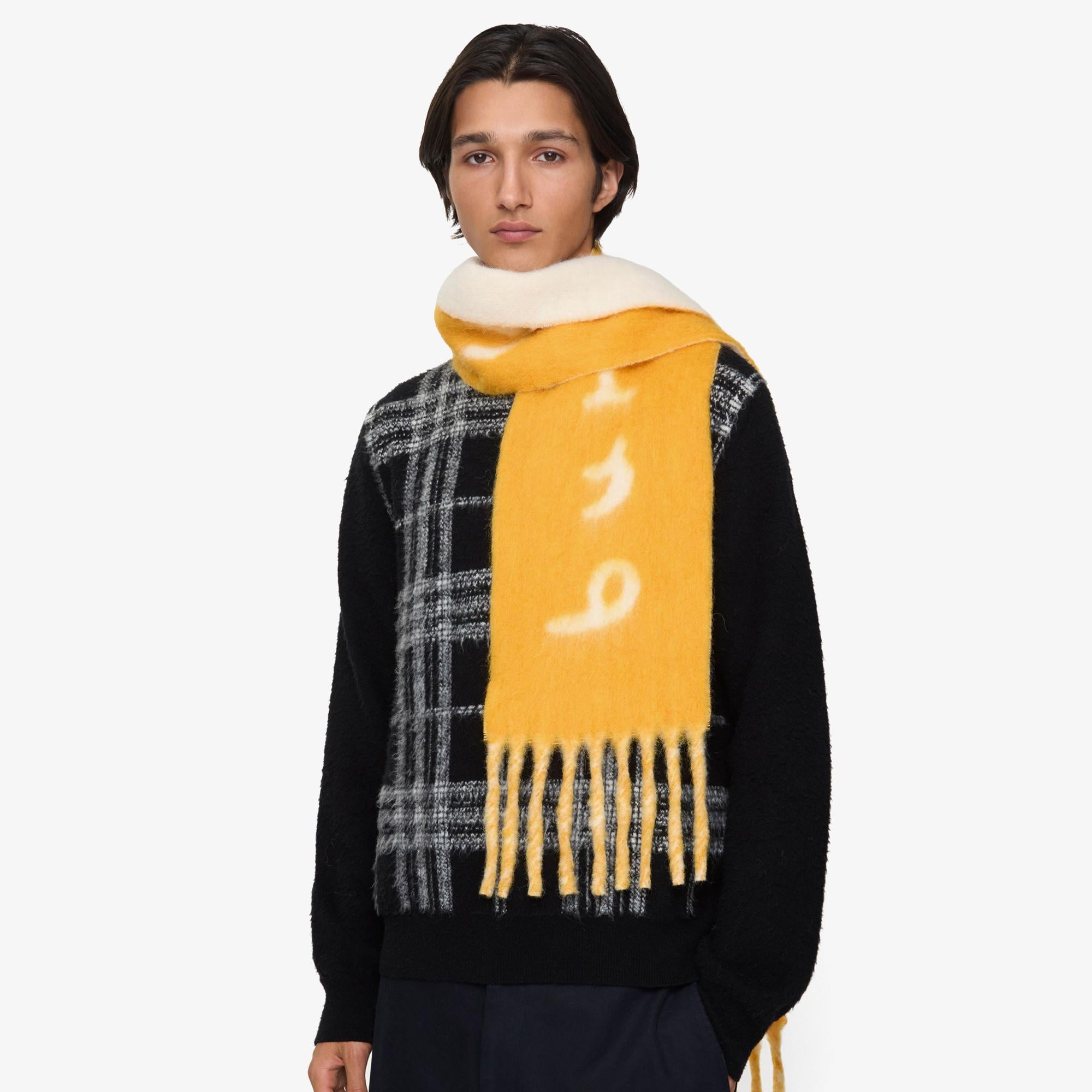 Burberry Kadın Sarı Yün Karışımlı Atkı