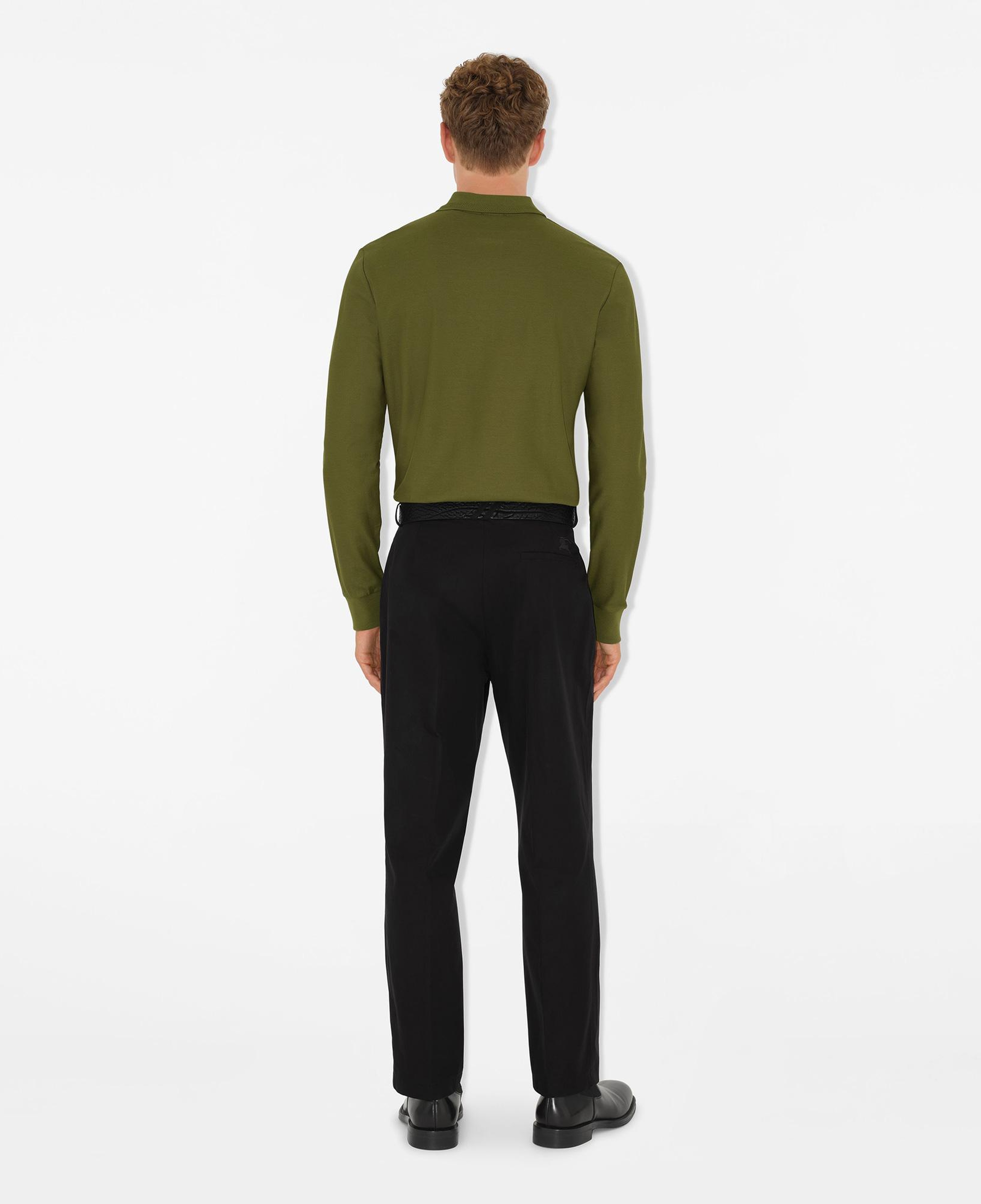 Burberry Long-sleeve Pamuklu Erkek Haki Polo