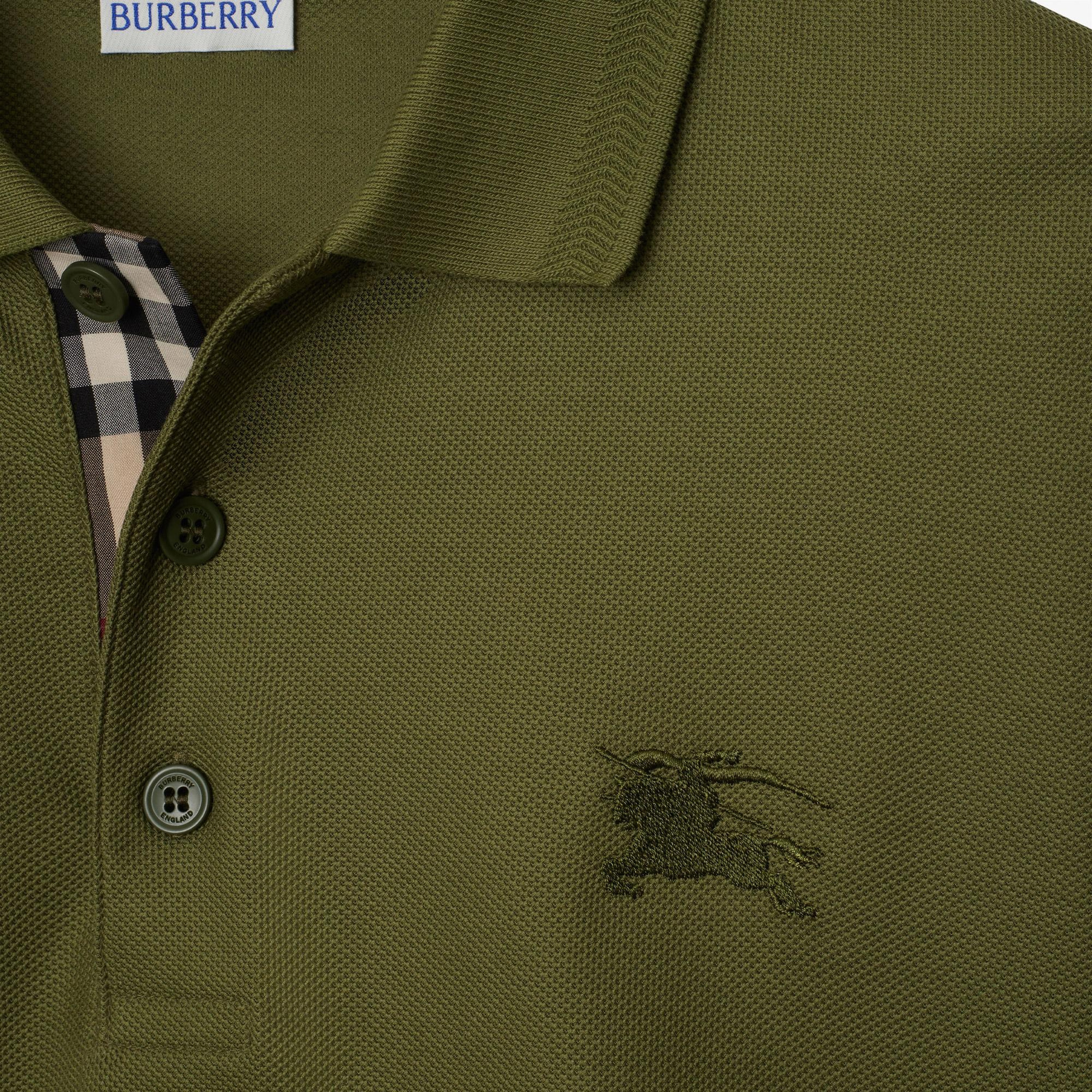 Burberry Long-sleeve Pamuklu Erkek Haki Polo